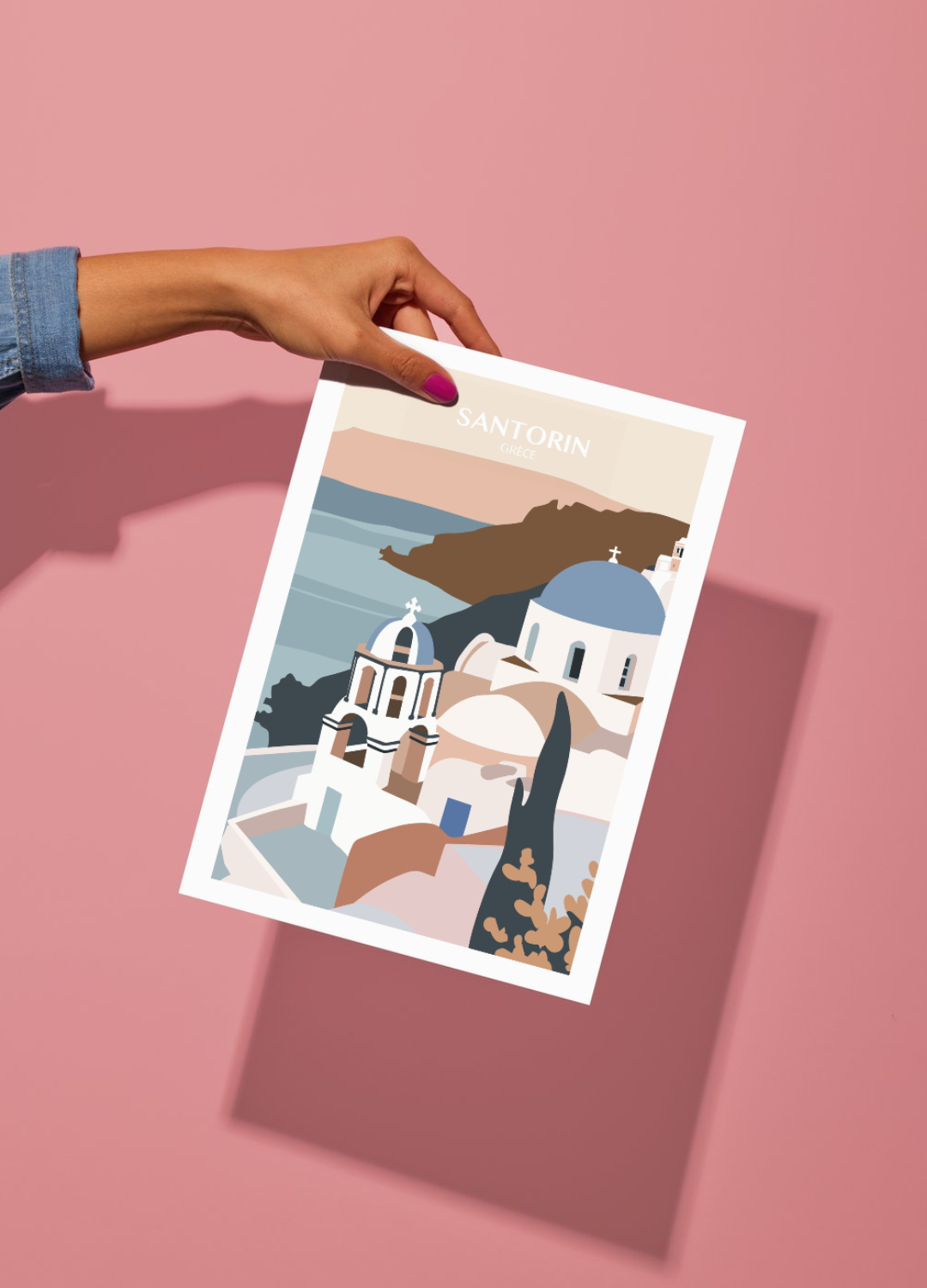 Affiche voyage à Santorin 🇬🇷