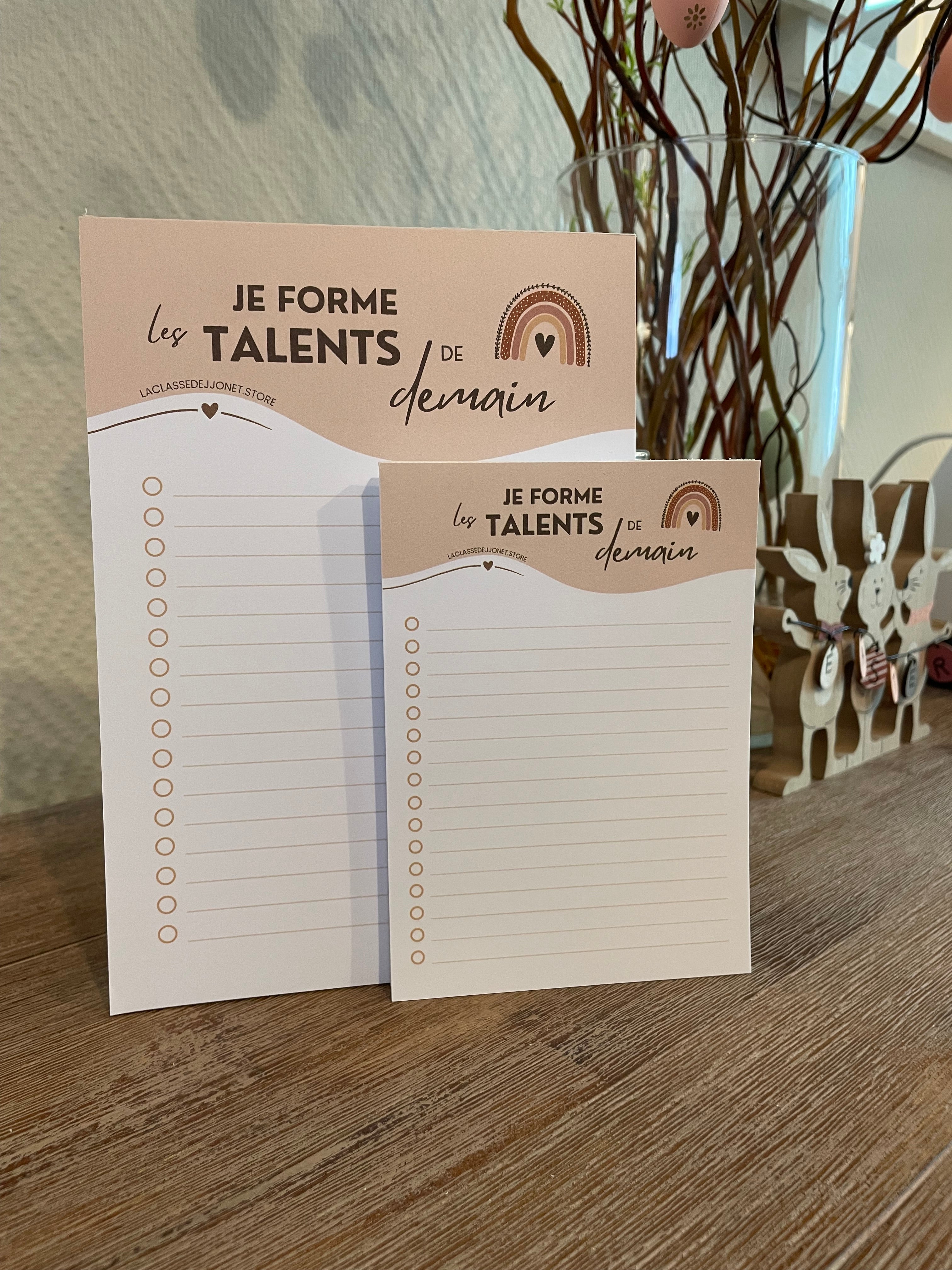 Bloc-notes : je forme les talents de demain