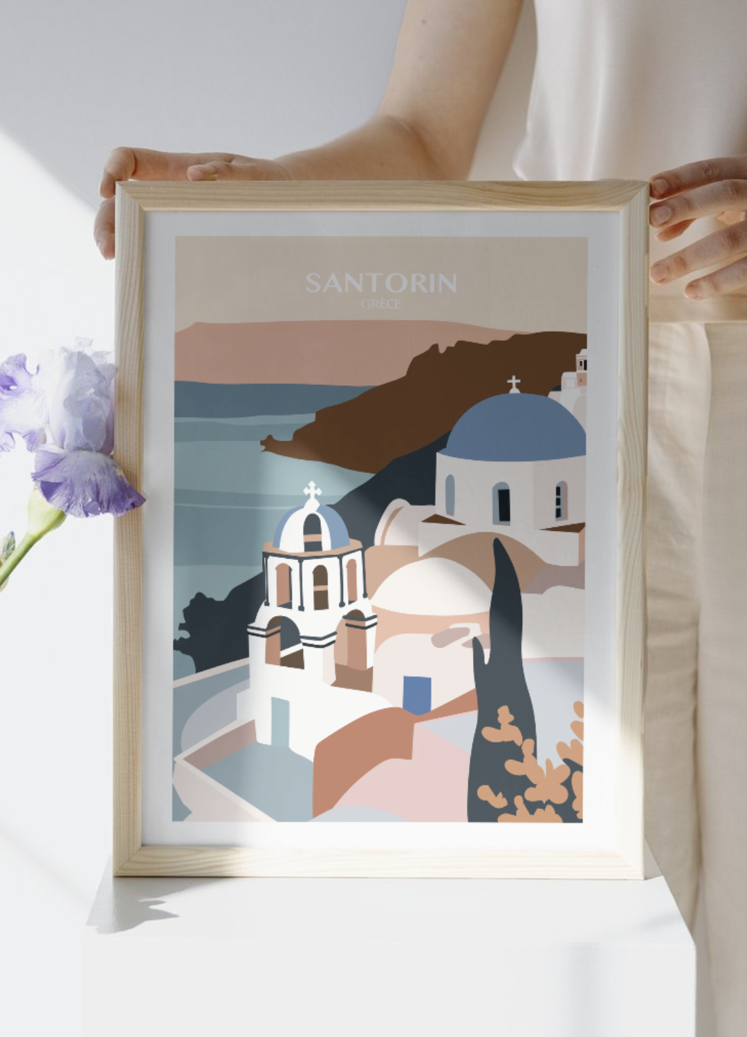 Affiche voyage à Santorin 🇬🇷
