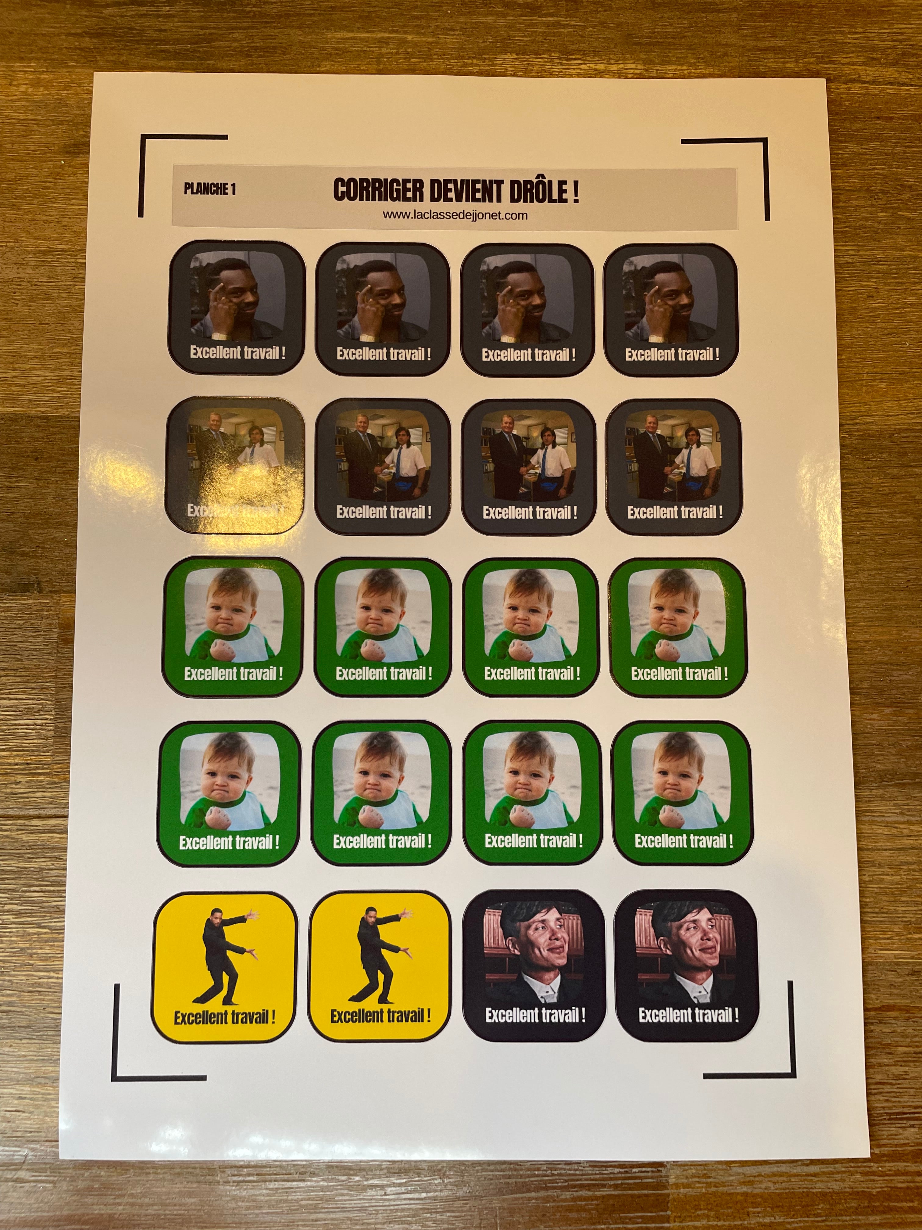Stickers "corriger devient drôle" - Planche 1