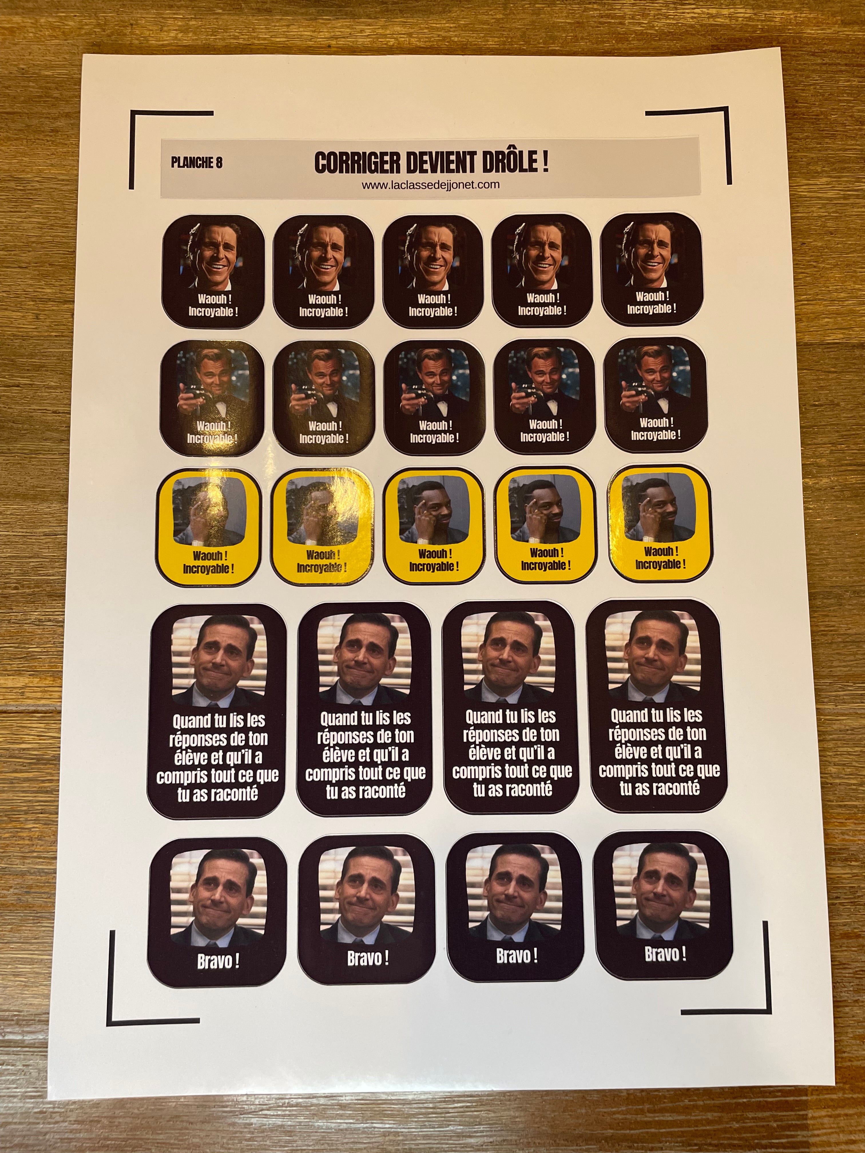 Stickers "corriger devient drôle" - Planche 8 : Waouh, incroyable