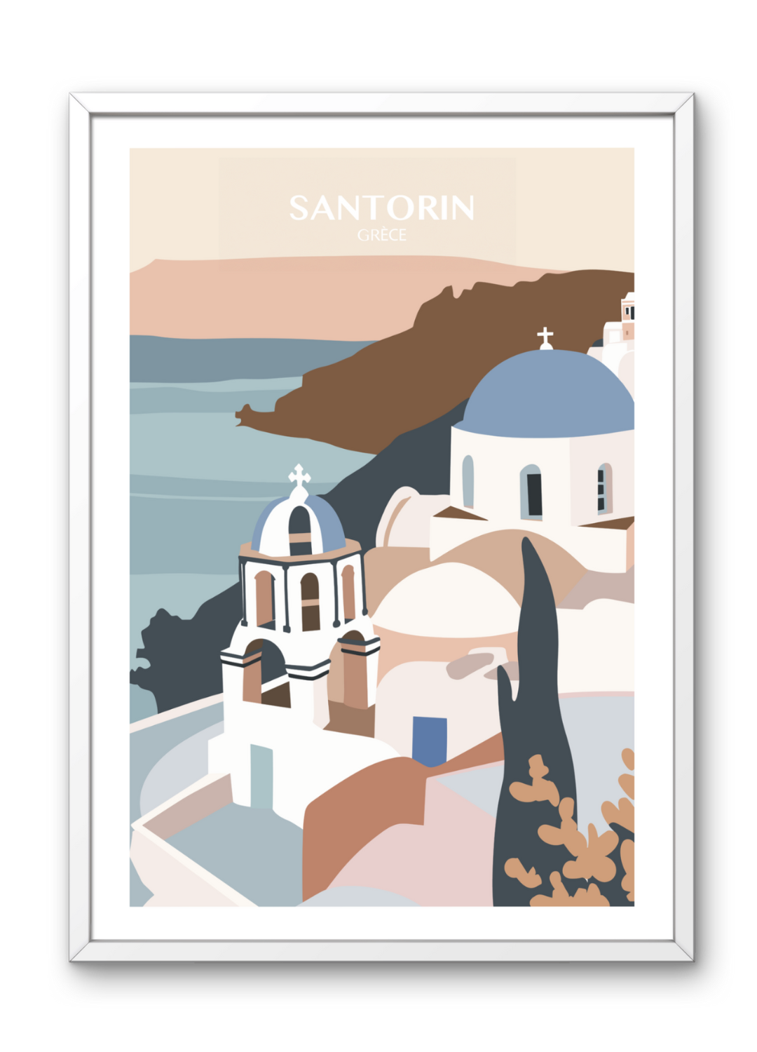 Affiche voyage à Santorin 🇬🇷