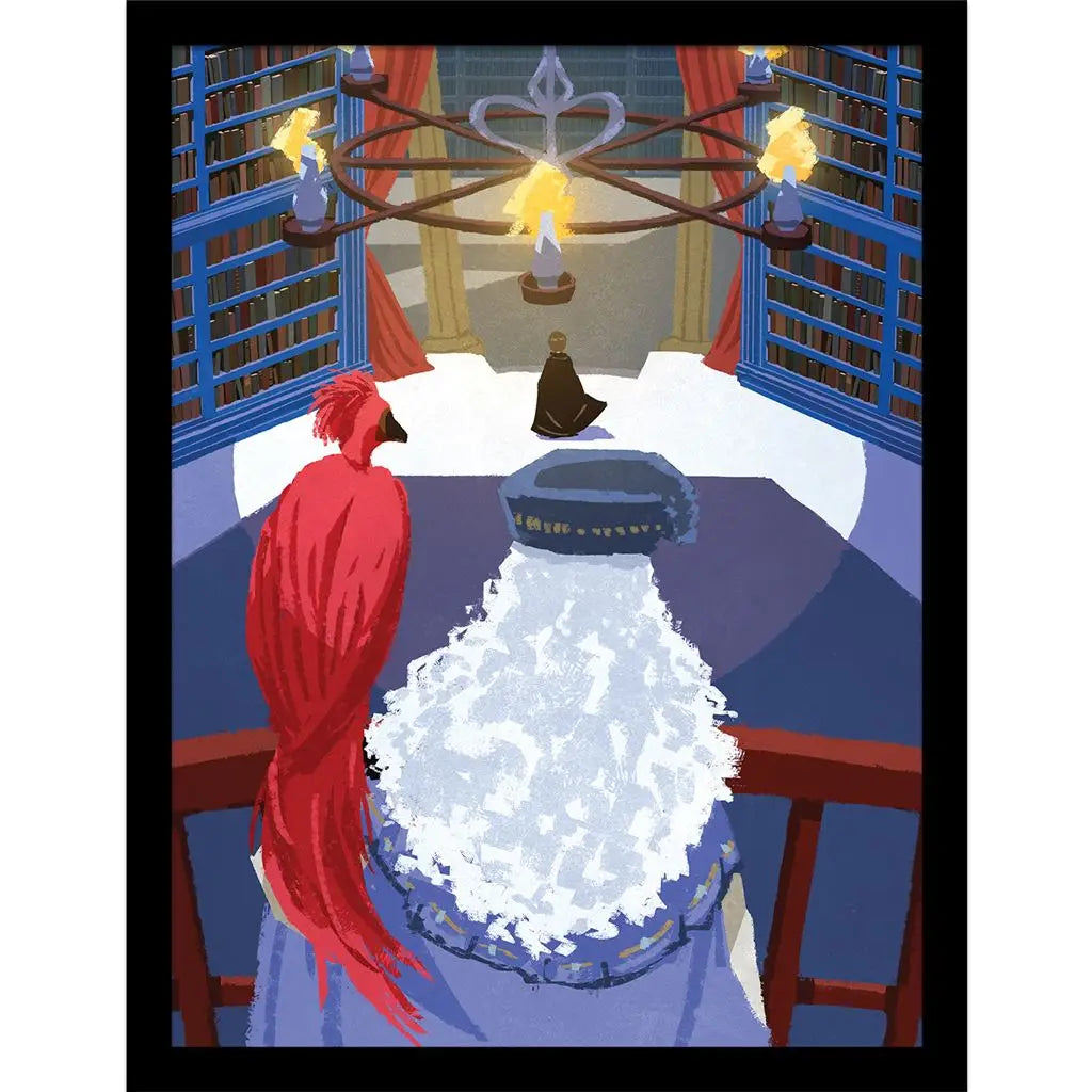 Affiche encadrée - Dumbledore et Fumseck