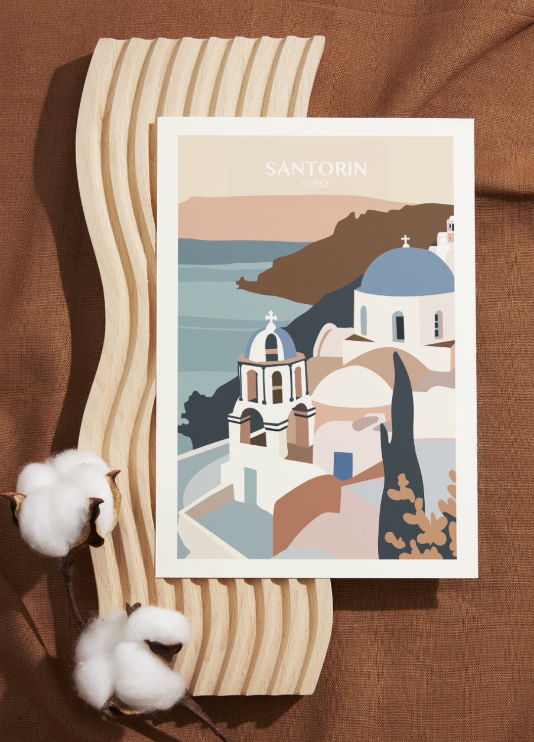 Affiche voyage à Santorin 🇬🇷