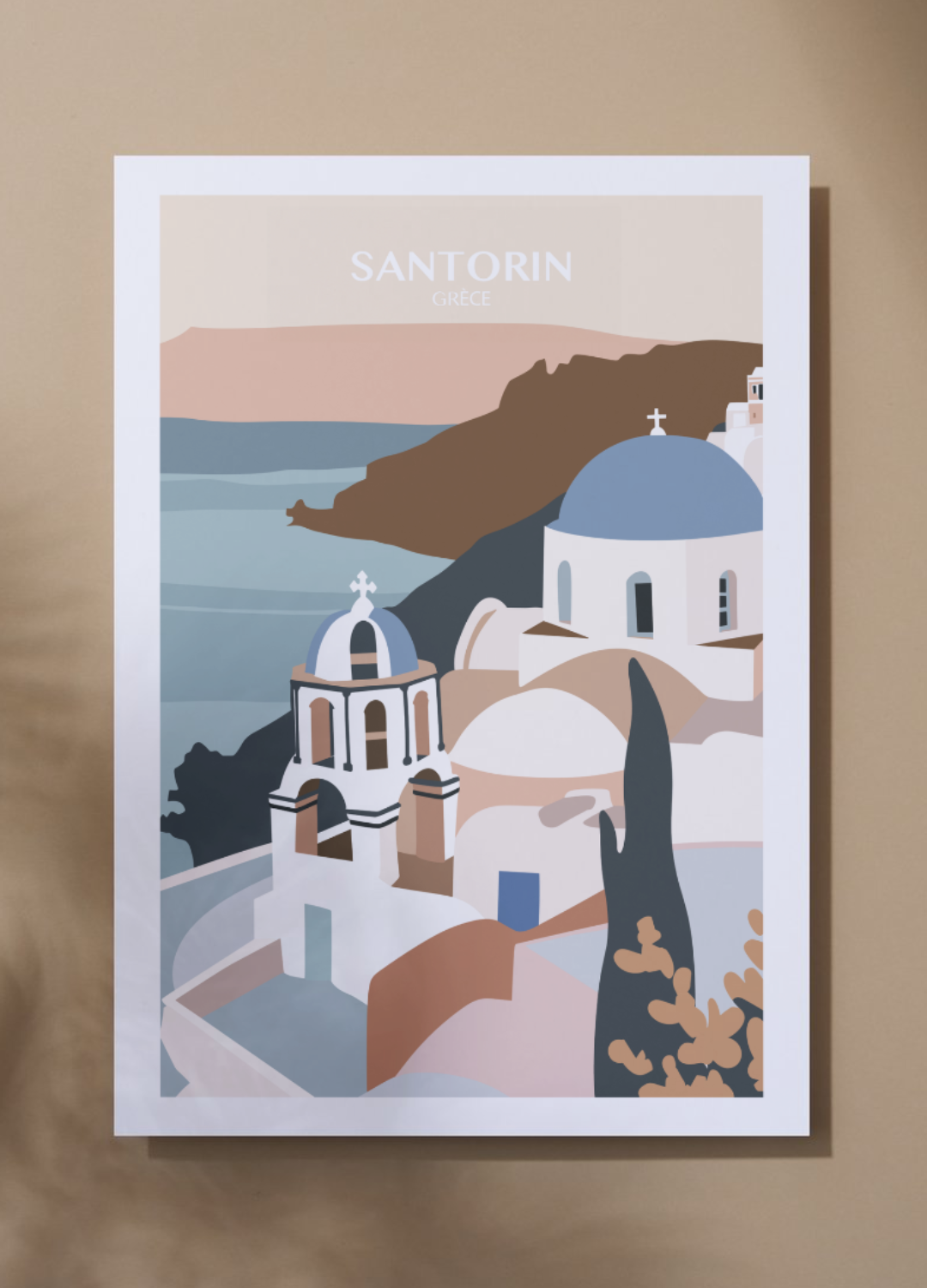 Affiche voyage à Santorin 🇬🇷