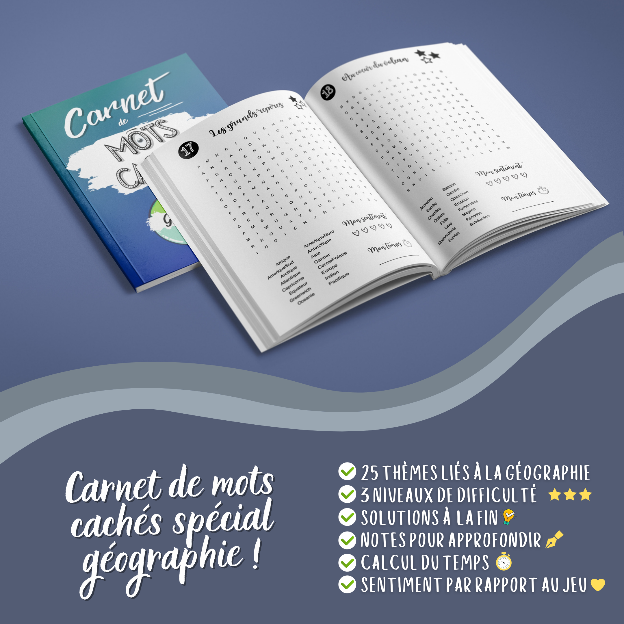 Carnet de mots cachés (géographie)