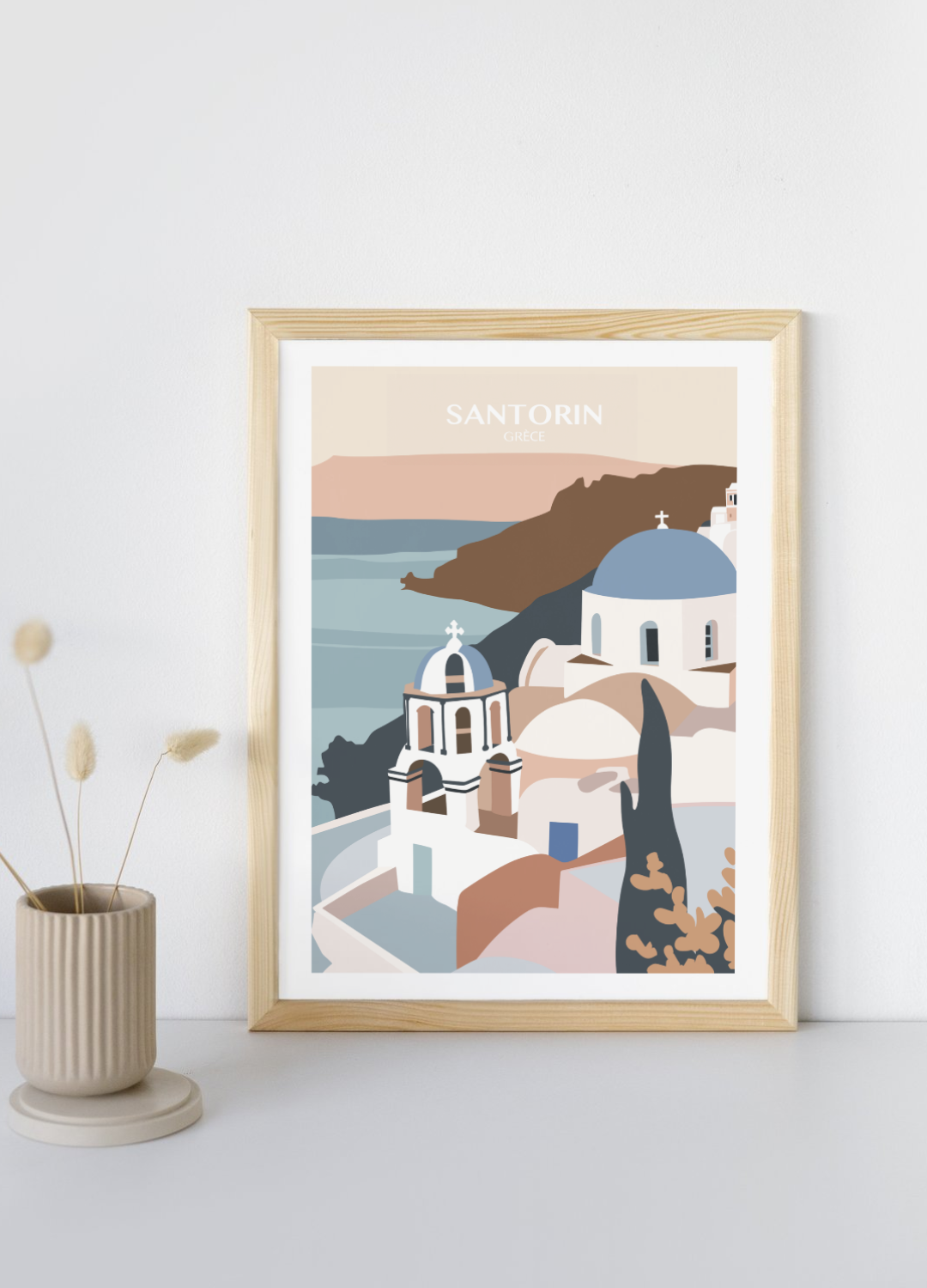 Affiche voyage à Santorin 🇬🇷