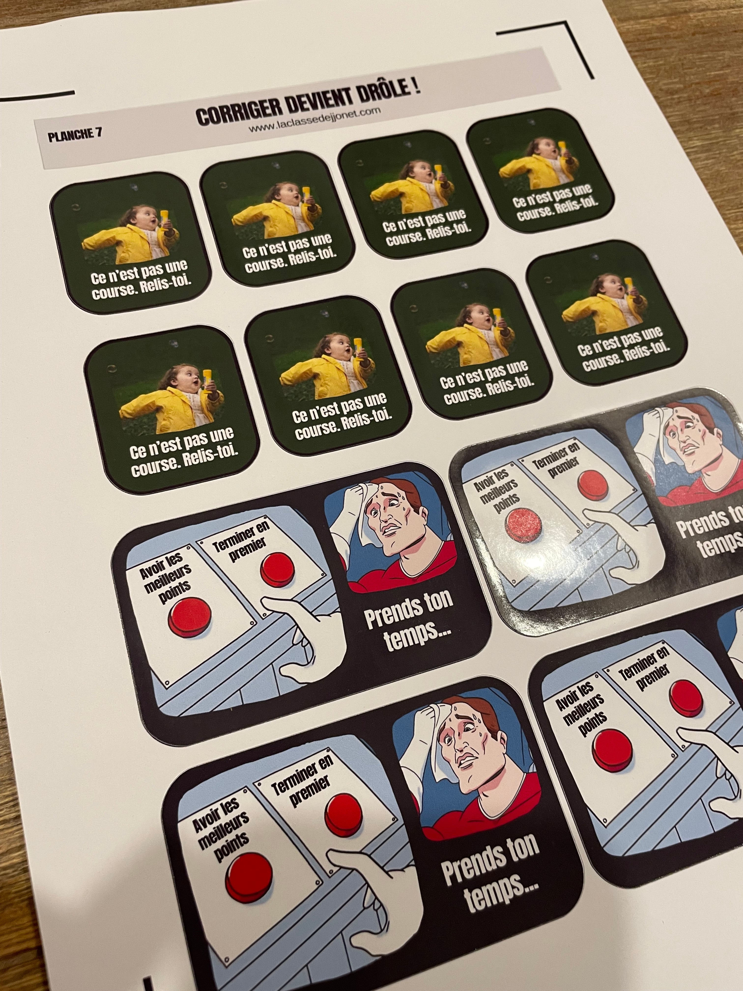 Stickers "corriger devient drôle" - Planche 7 : rapidité