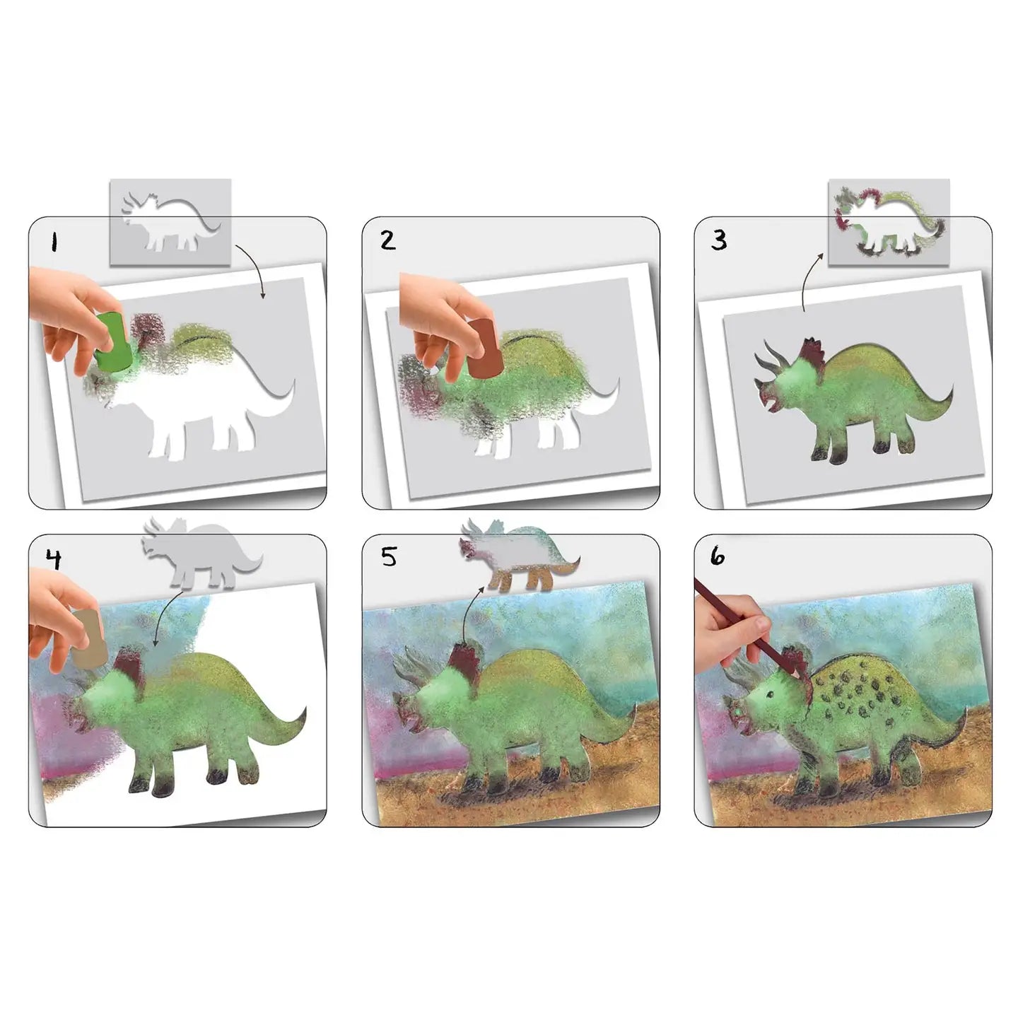 Pochoirs artistiques géants - Les dinosaures