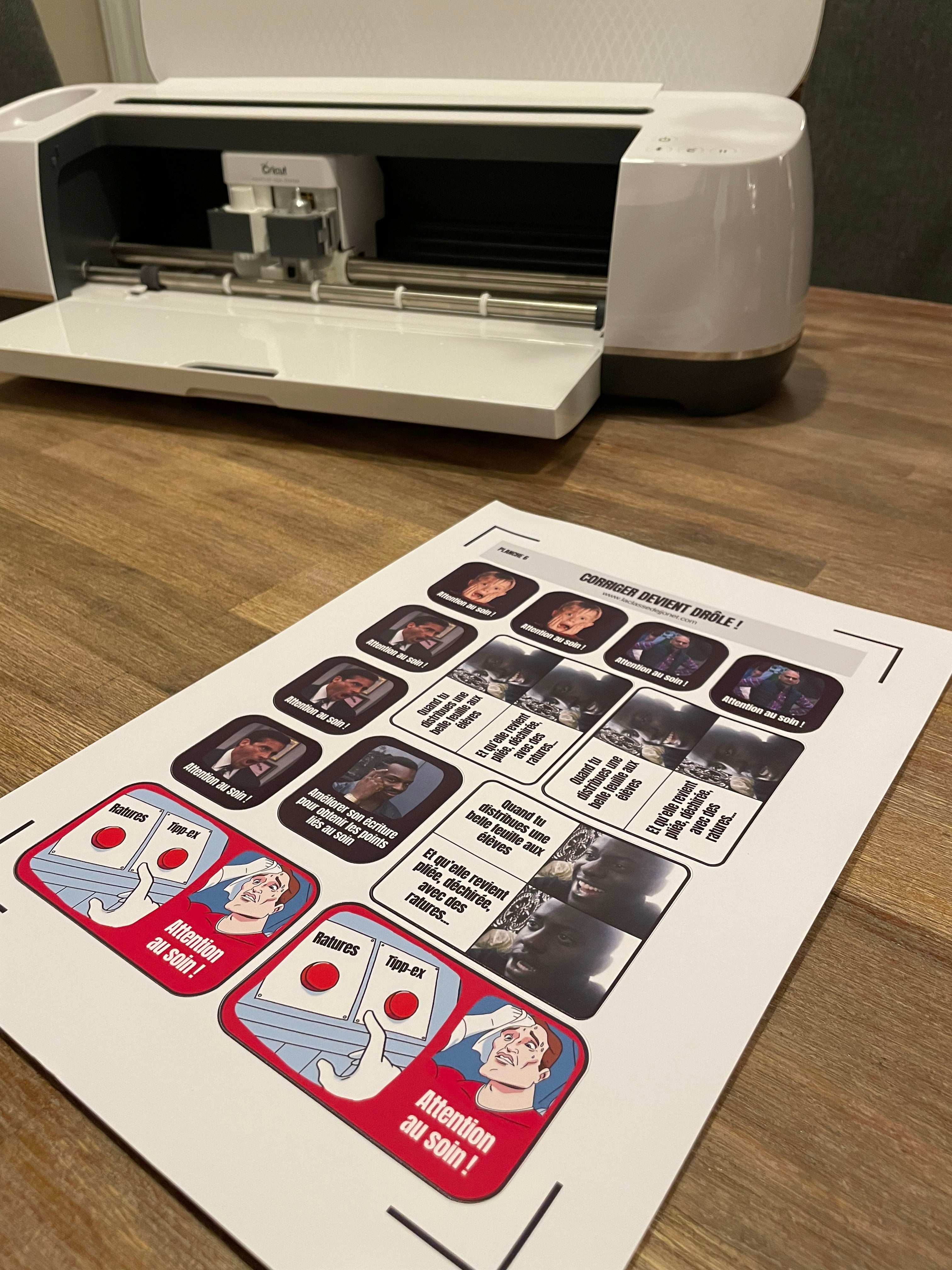 Stickers "corriger devient drôle" - Planche 6 : attention au soin