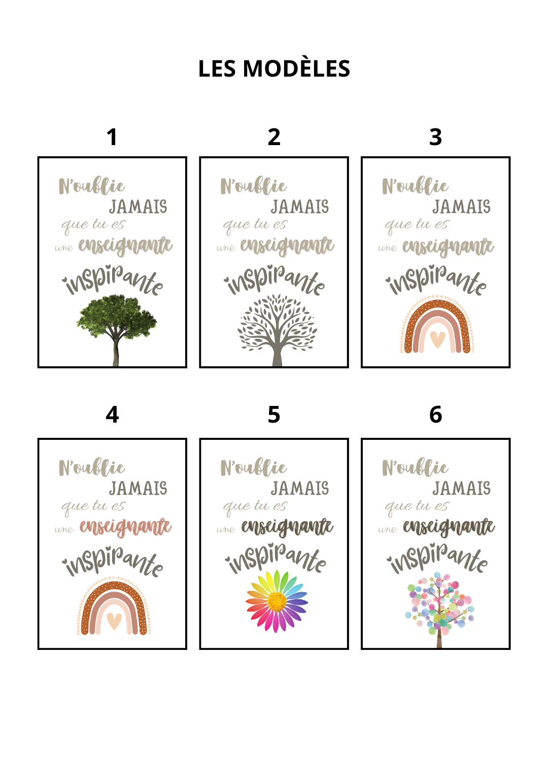 Affiche enseignante inspirante