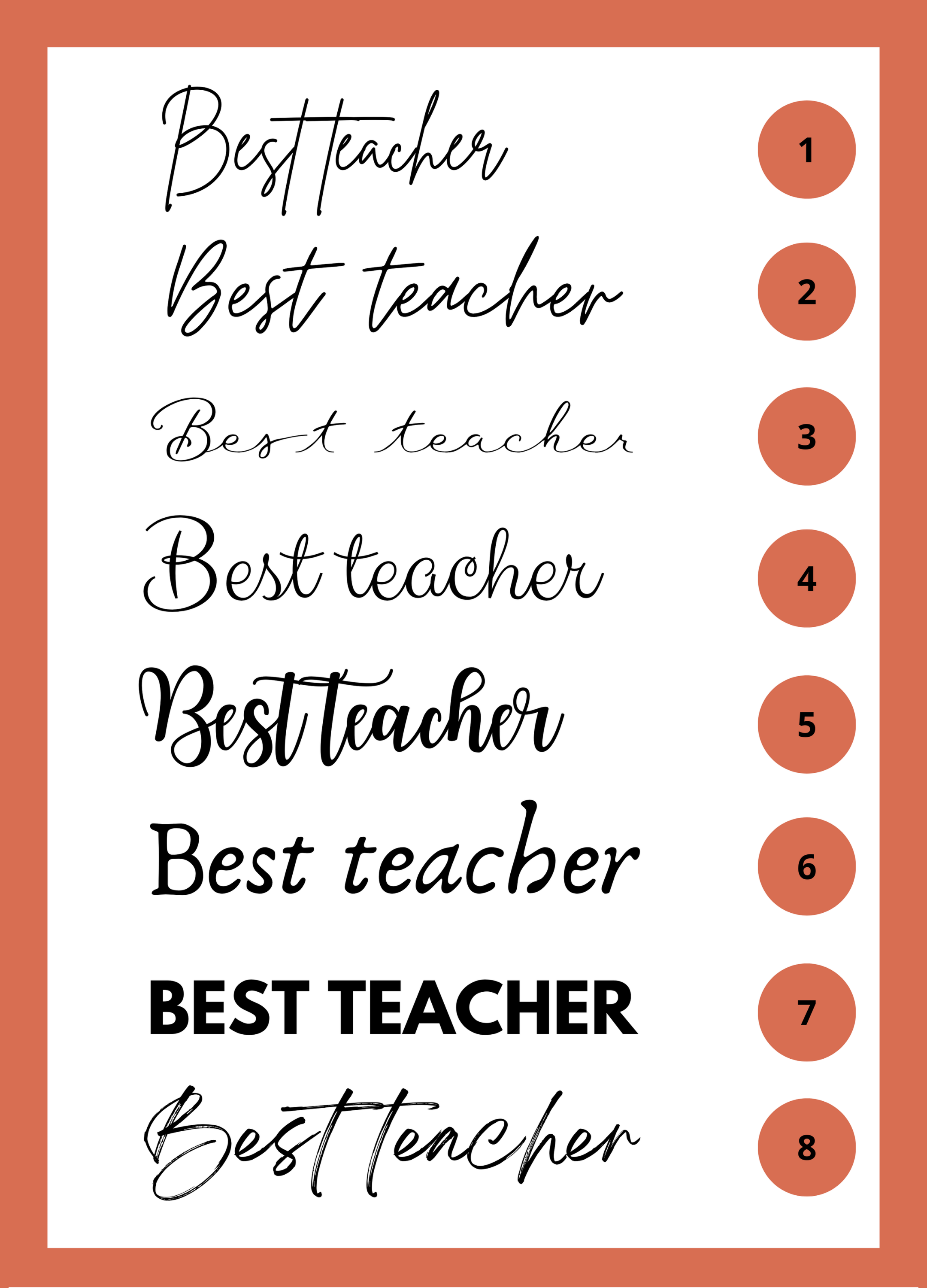 Affiche personnalisée - Best Teacher 👩🏫