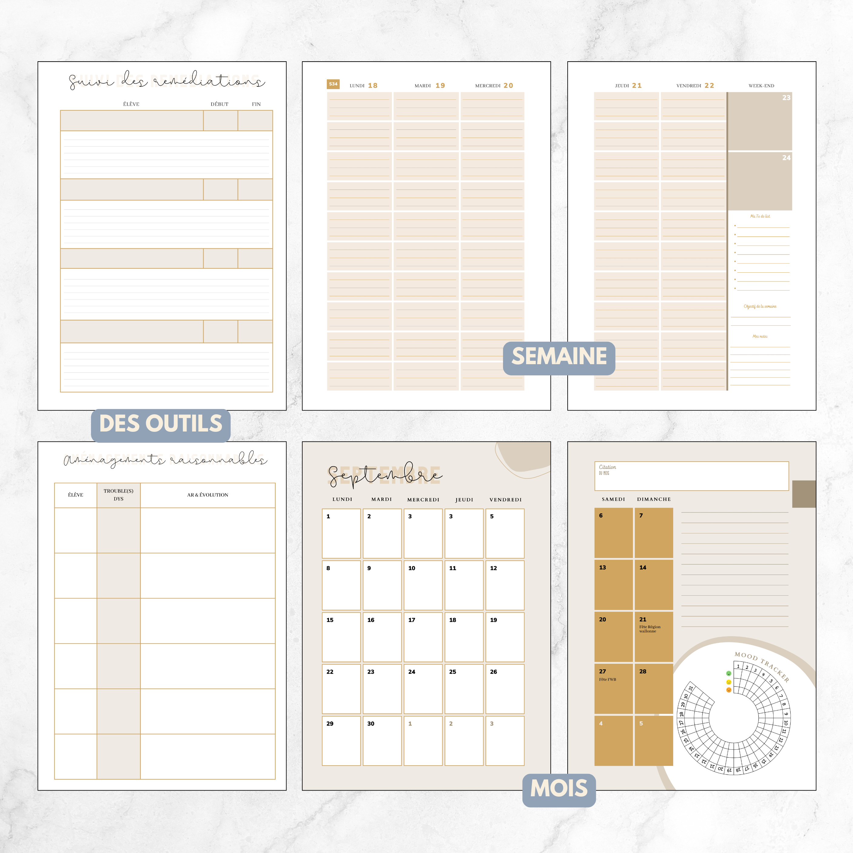 Agenda de l'enseignante FLORA