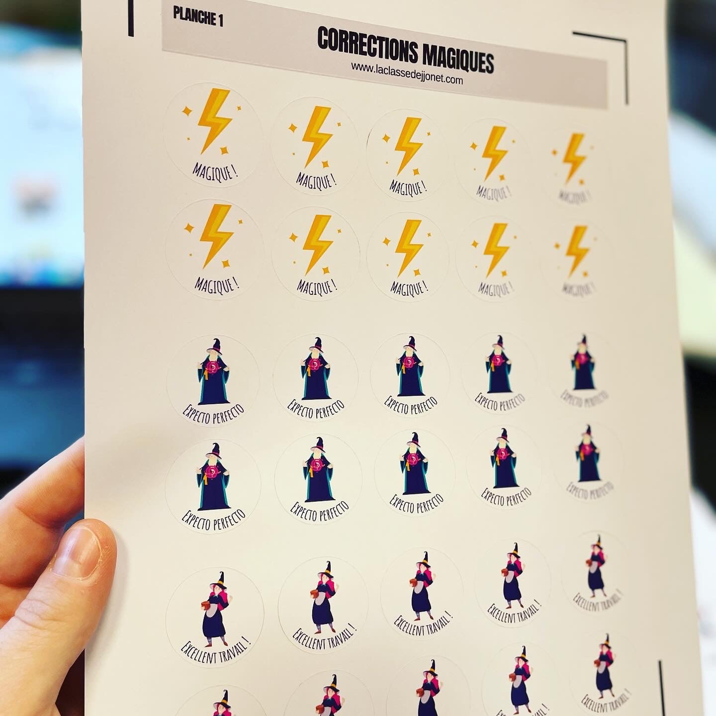 Stickers "corrections magiques" - Planche 1