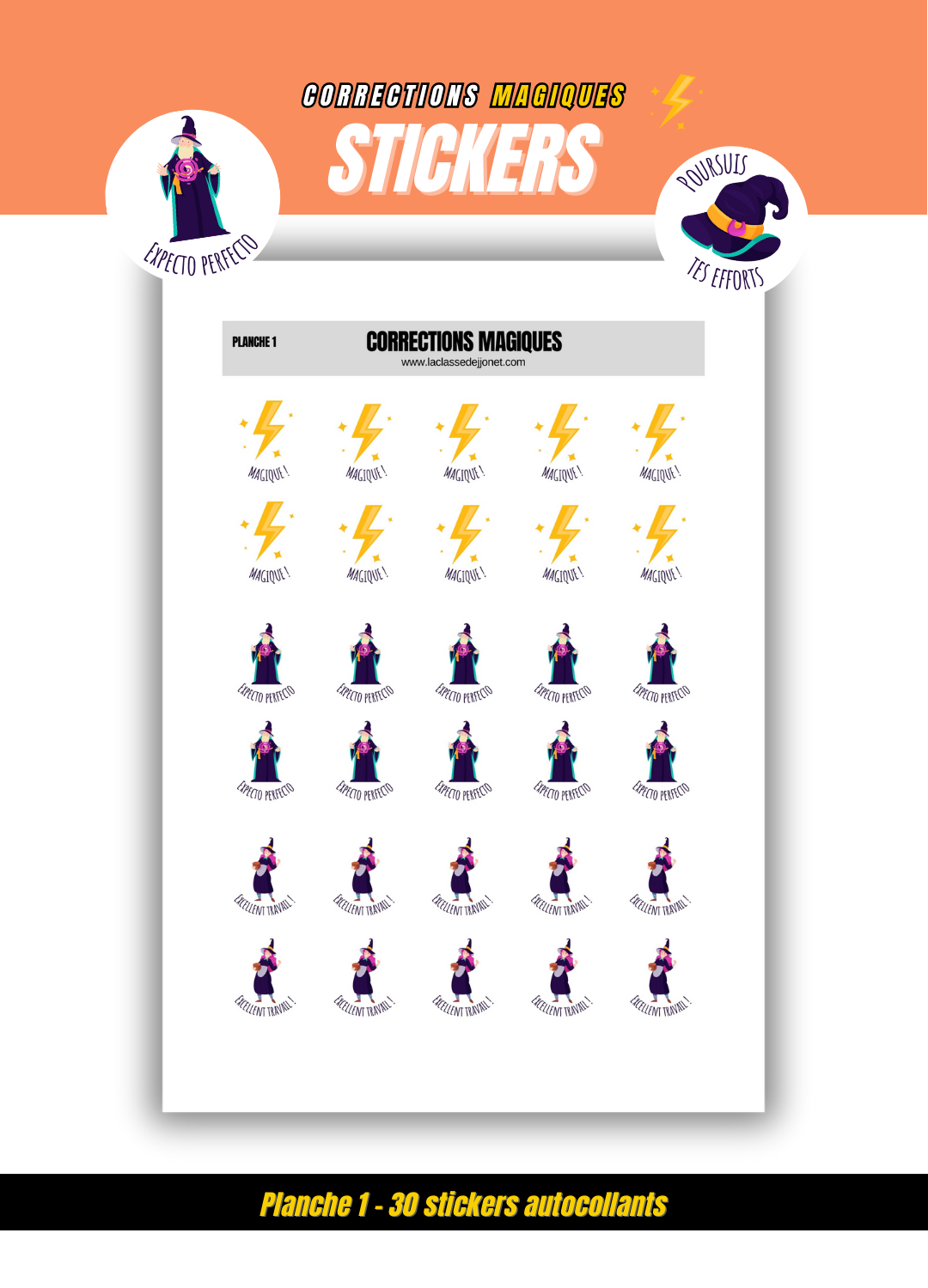 Stickers "corrections magiques" - Planche 1