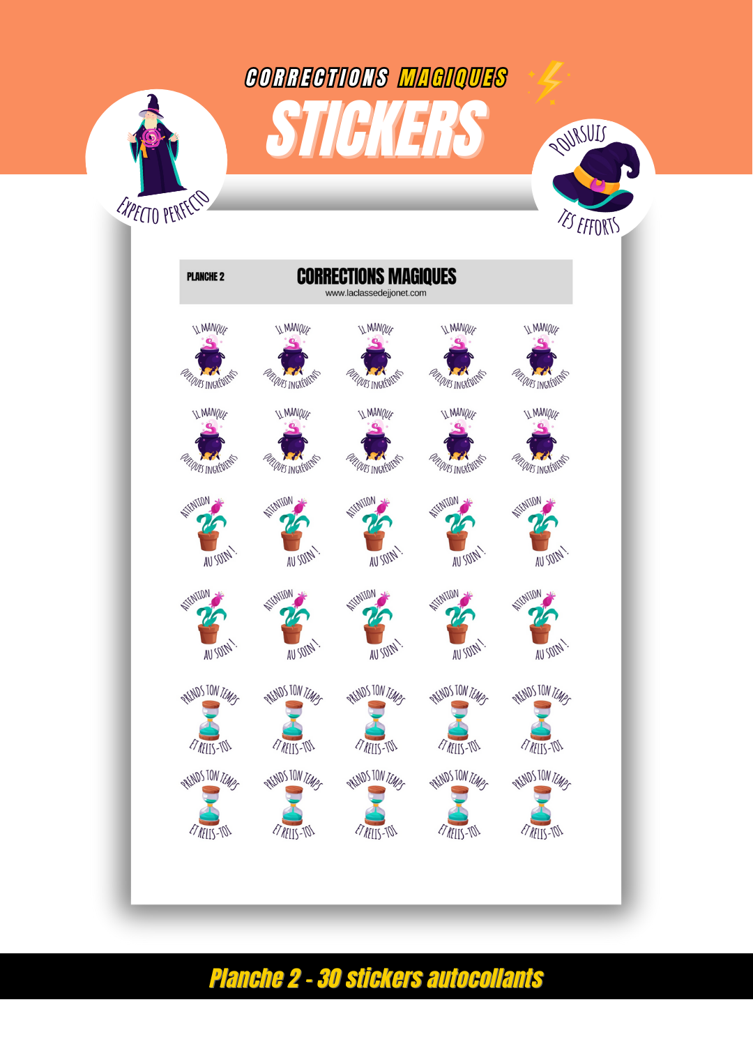 Stickers "corrections magiques" - Planche 3