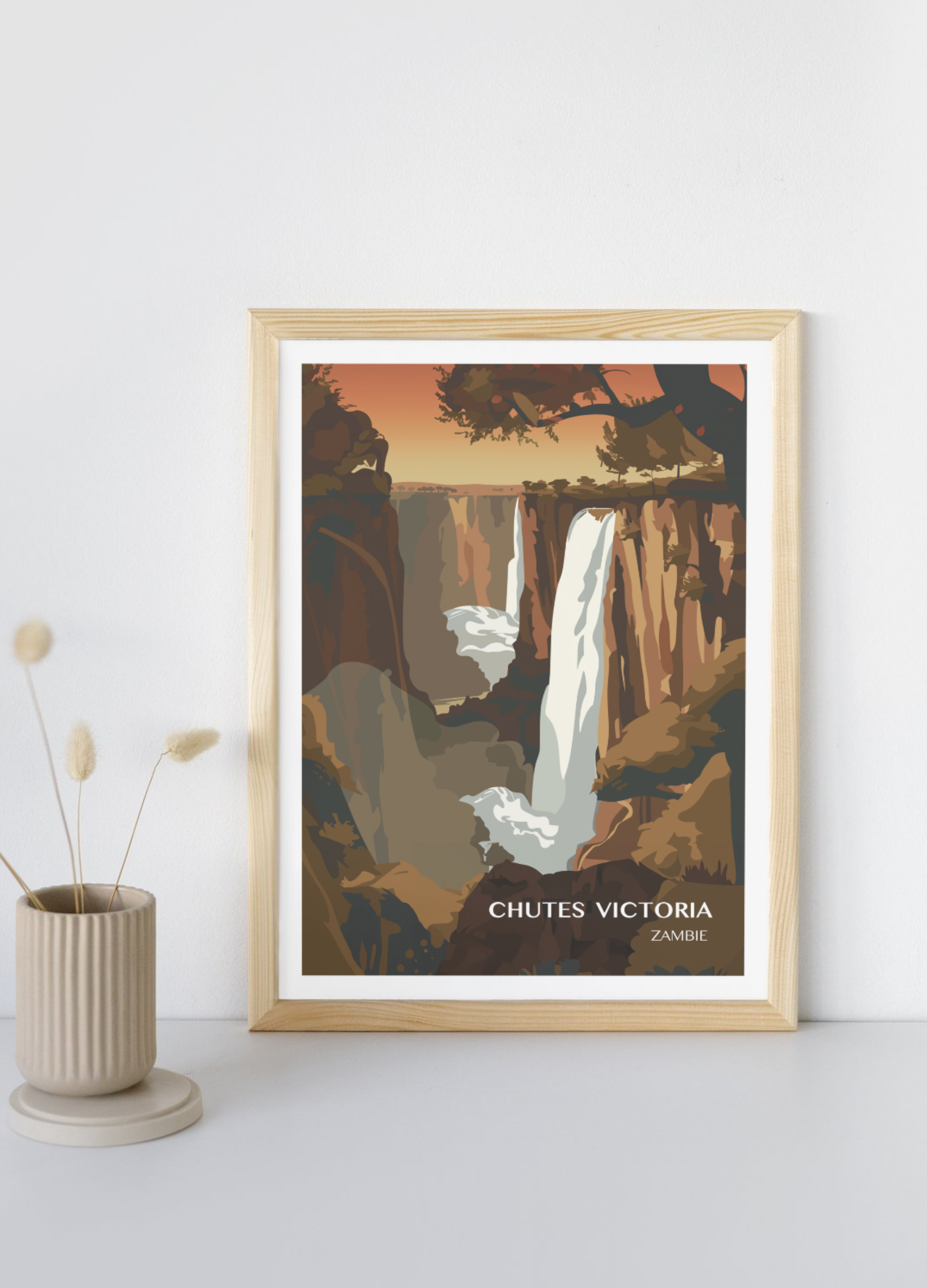 Affiche voyage - Chutes Victoria 🇿🇲