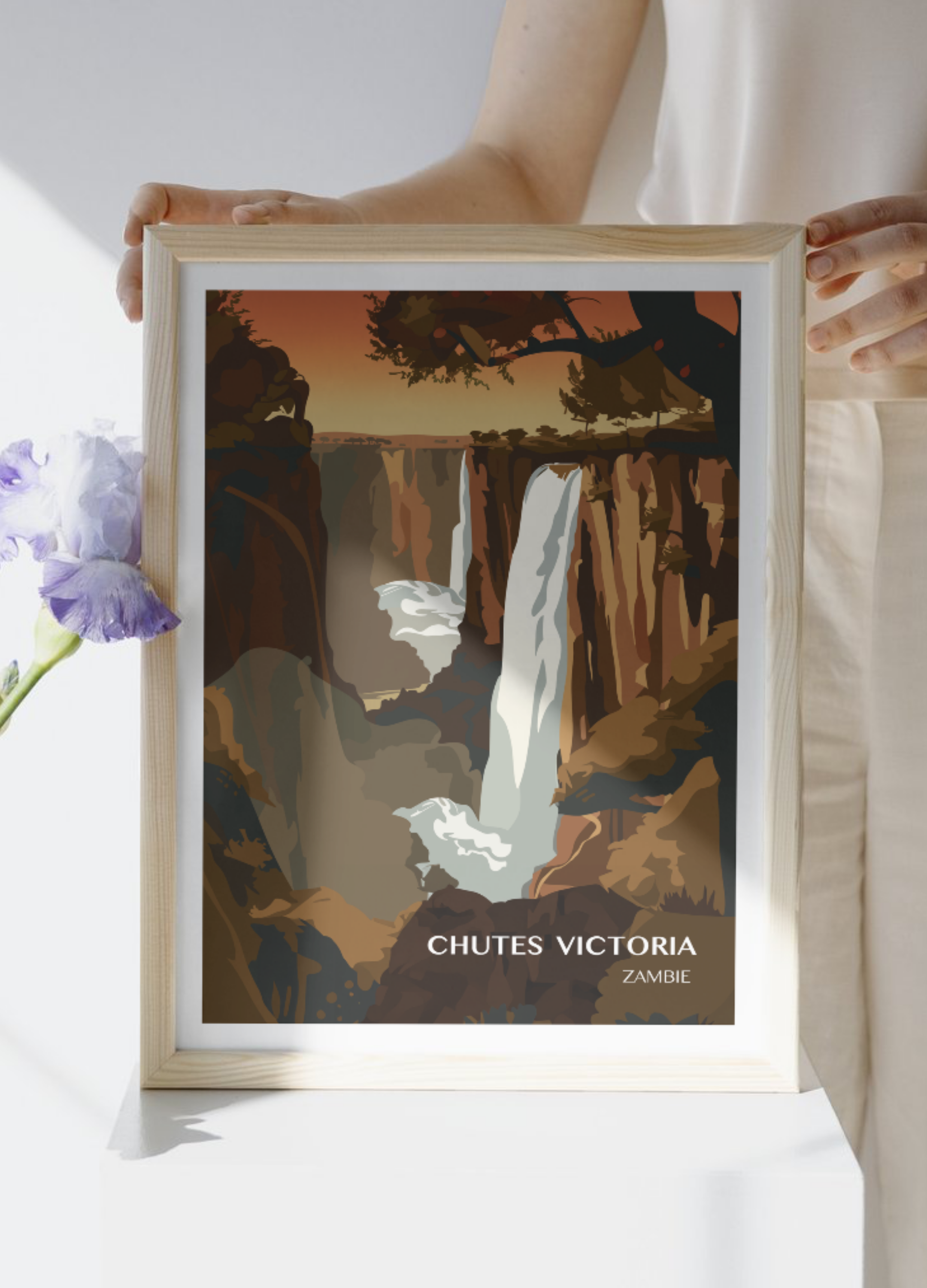 Affiche voyage - Chutes Victoria 🇿🇲