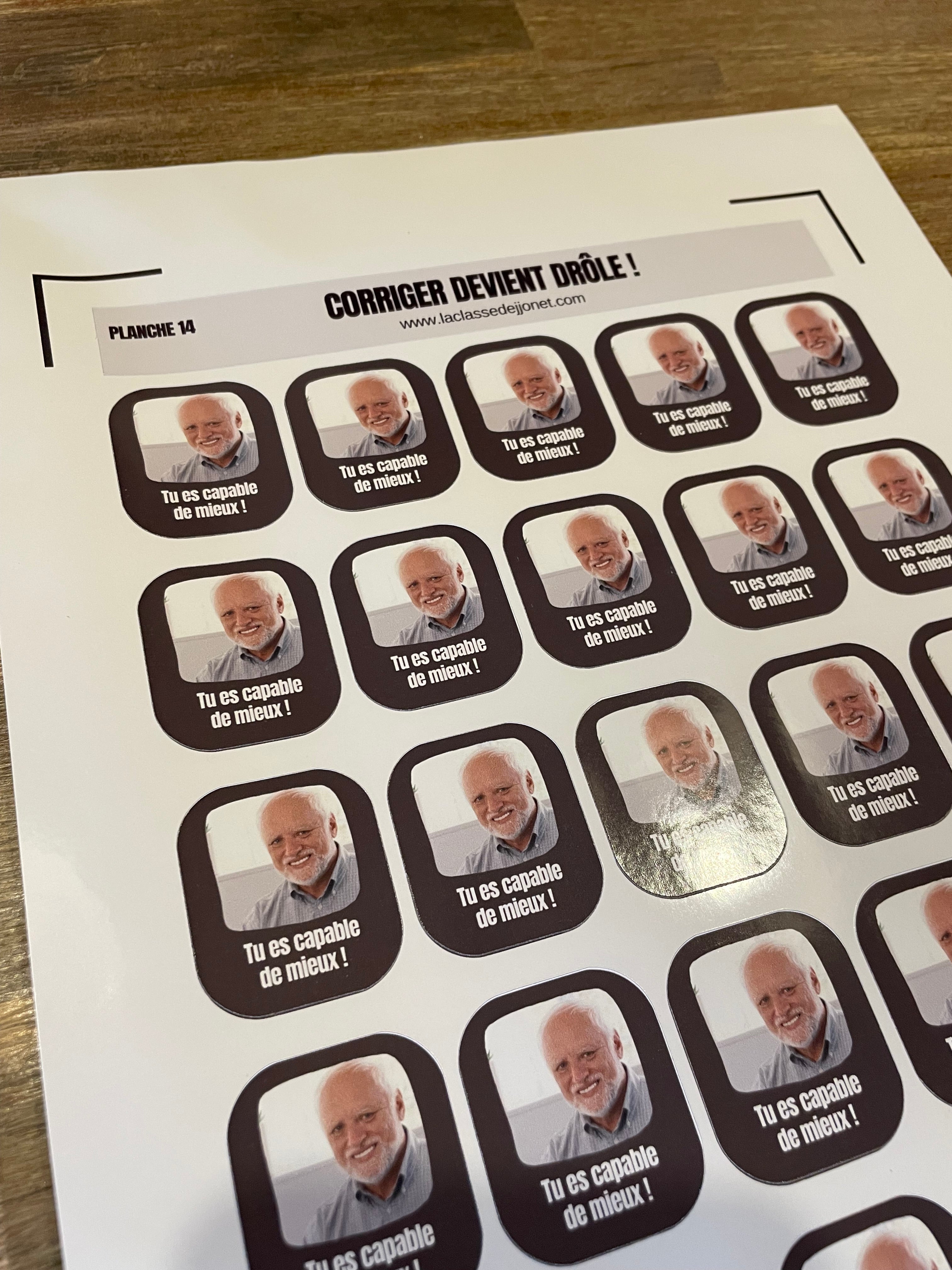 Stickers "corriger devient drôle" - Planche 14 : tu es capable de mieux