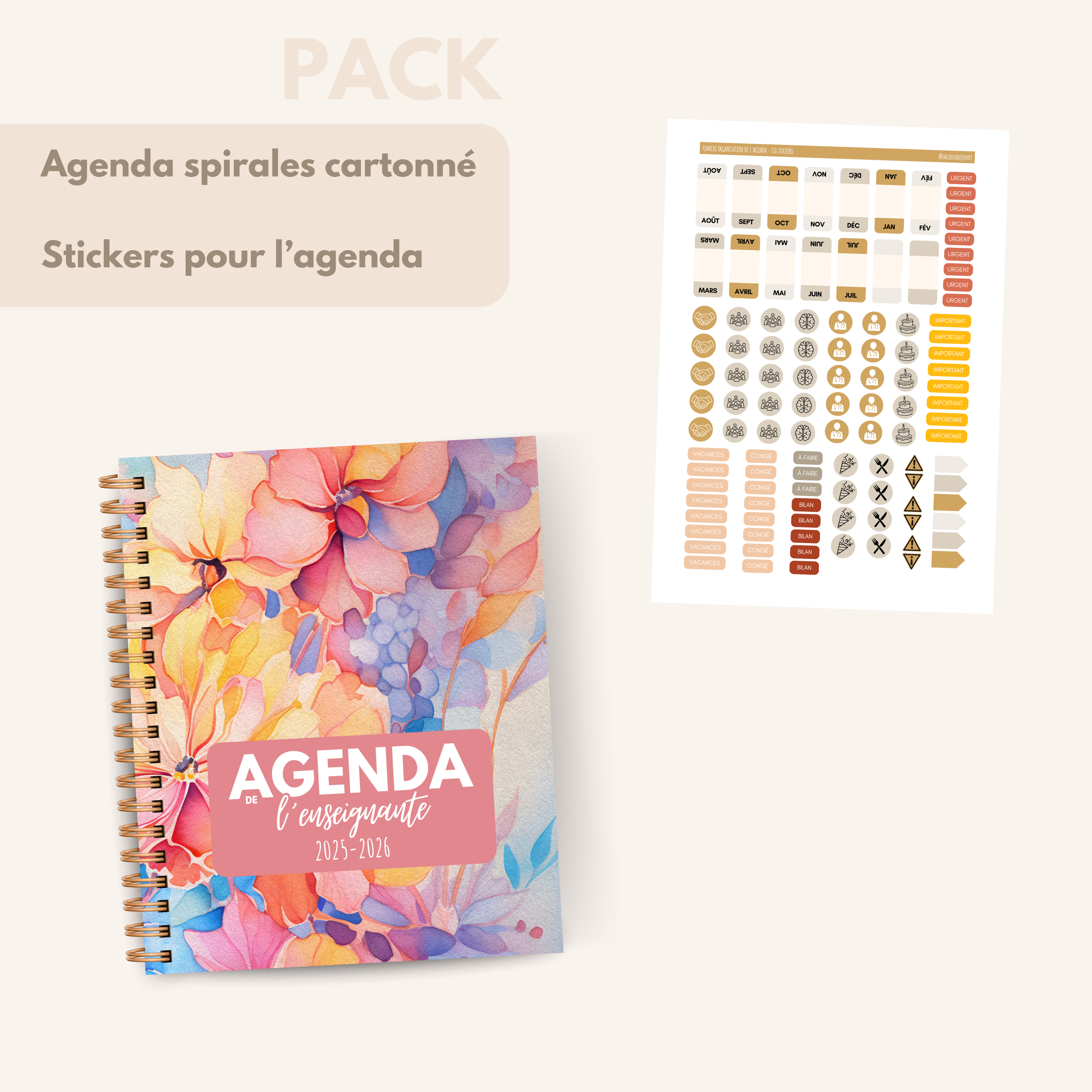 Agenda de l'enseignante FLORA