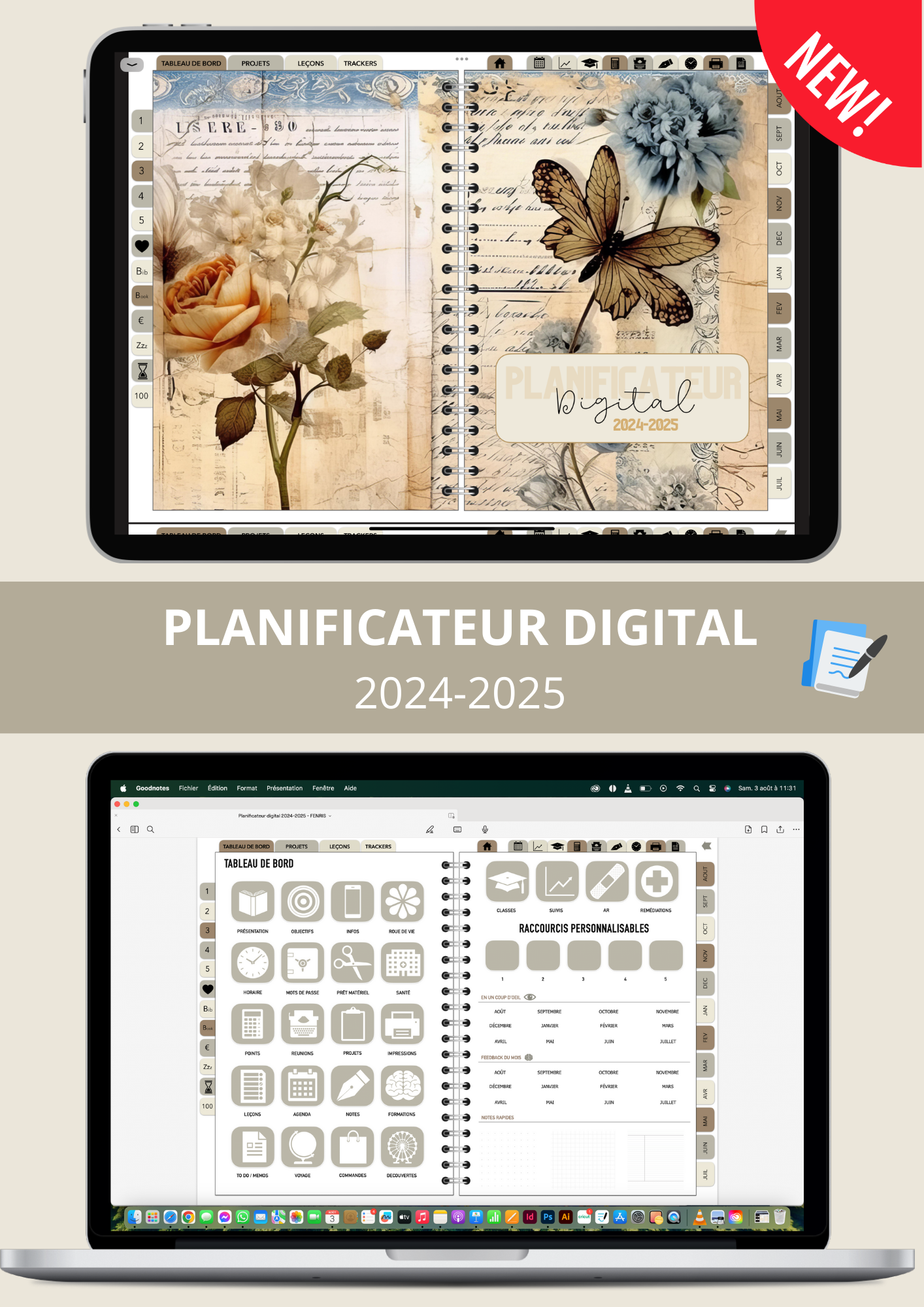 Planificateur digital enseignant 2024/2025 - ROMY