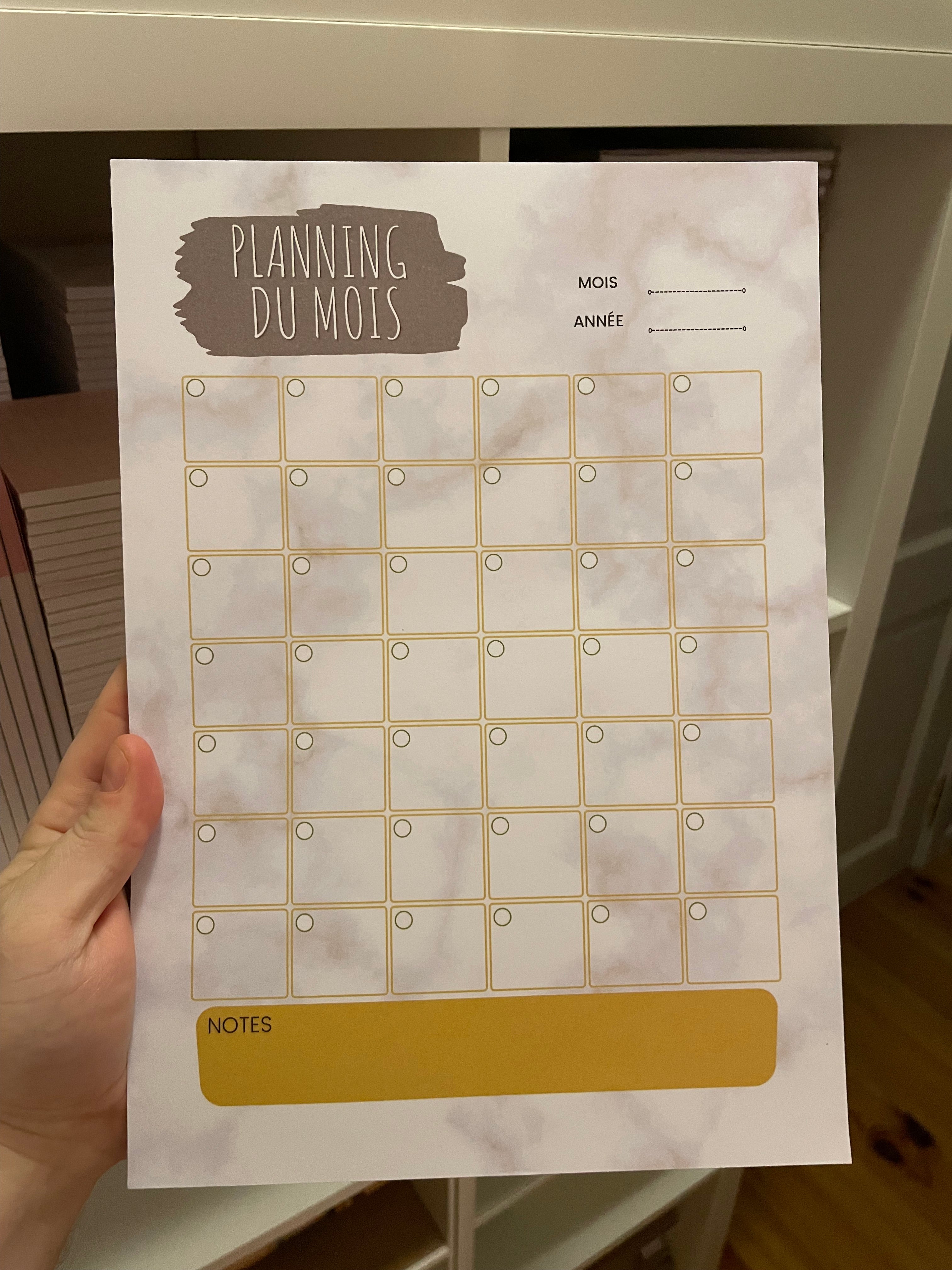 Bloc-notes organisation A4 - MARBRE