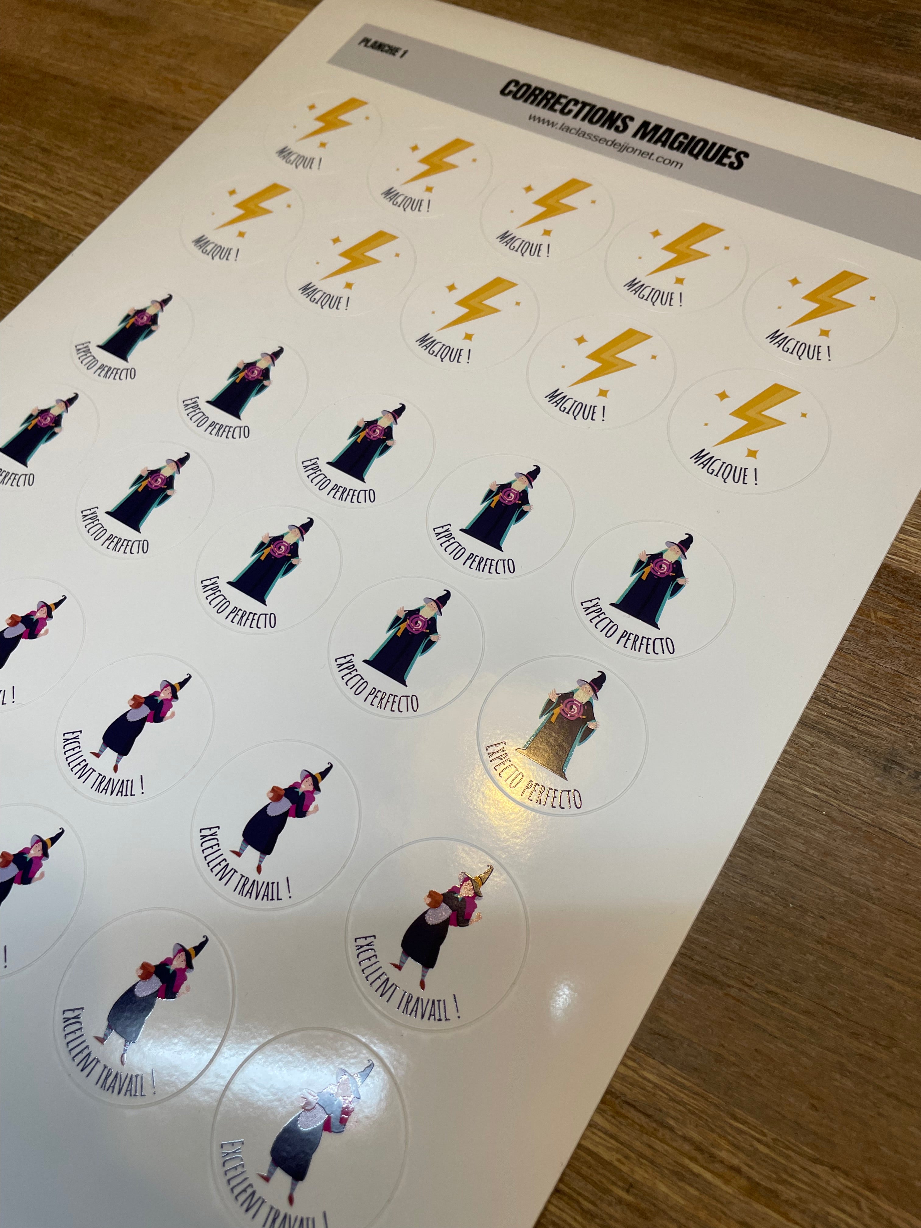 Stickers "corrections magiques" - Planche 1