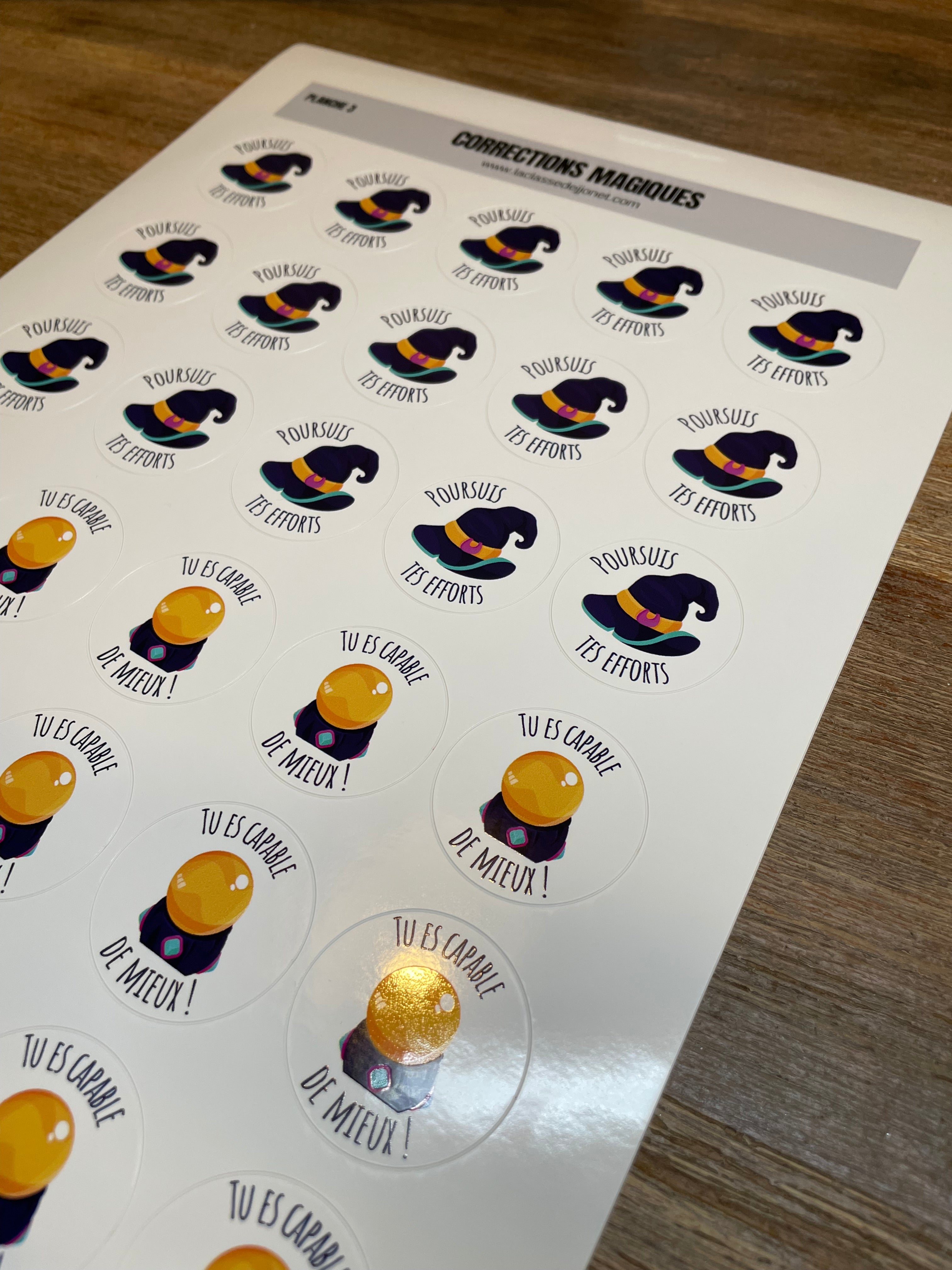 Stickers "corrections magiques" - Planche 3