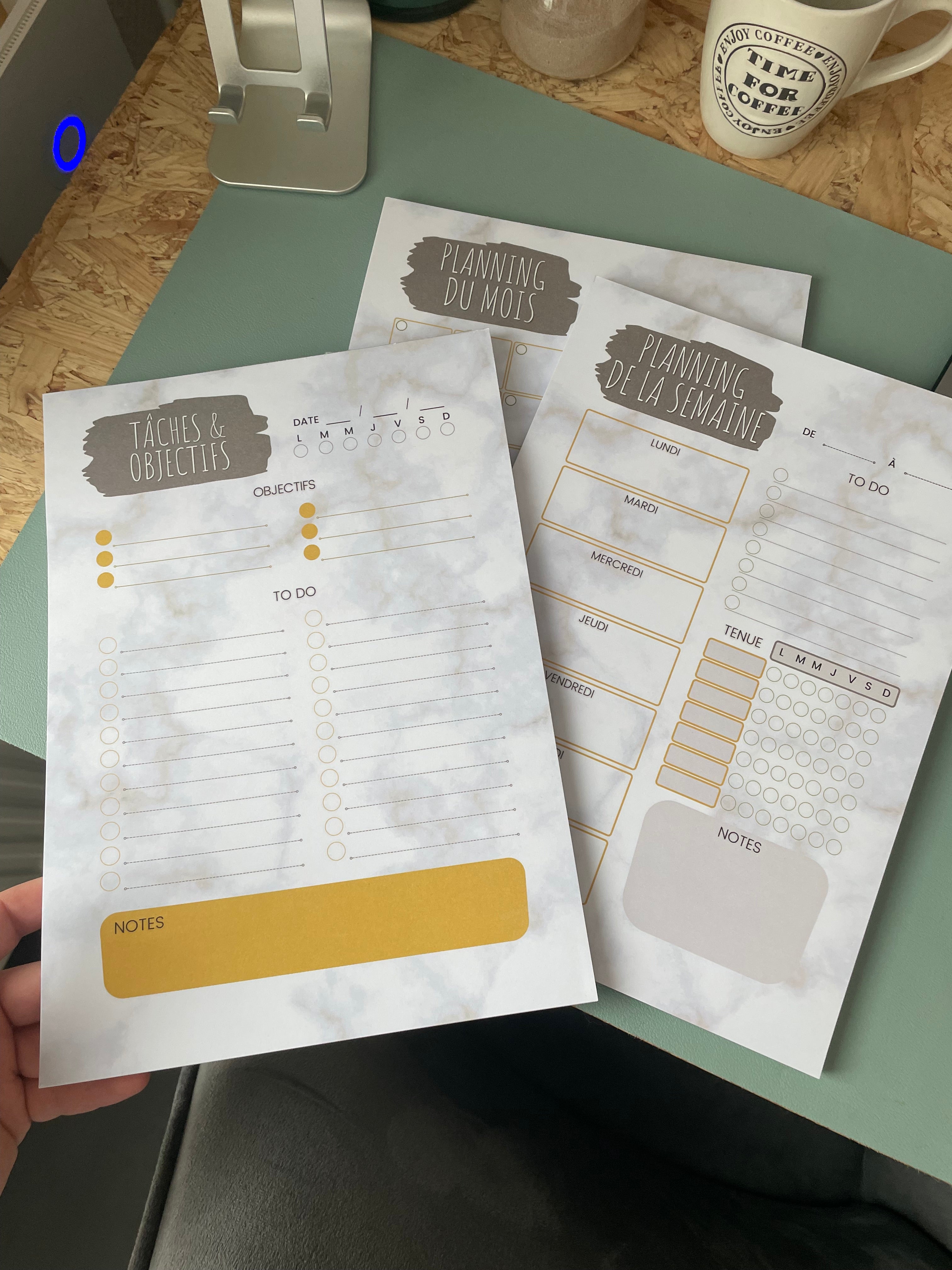 Bloc-notes organisation A4 - MARBRE