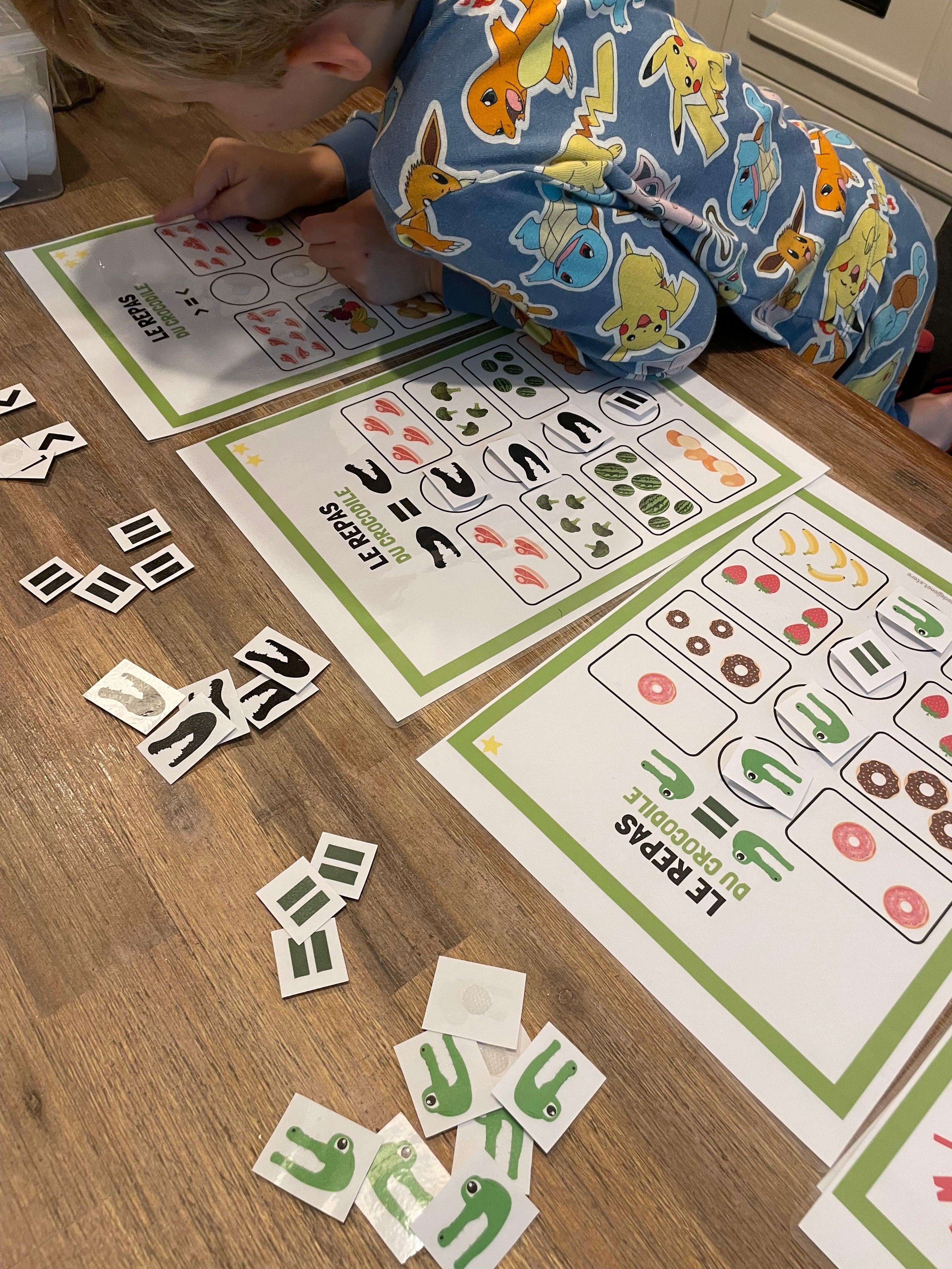Le repas du crocodile : plus grand, égal ou plus petit (PDF)