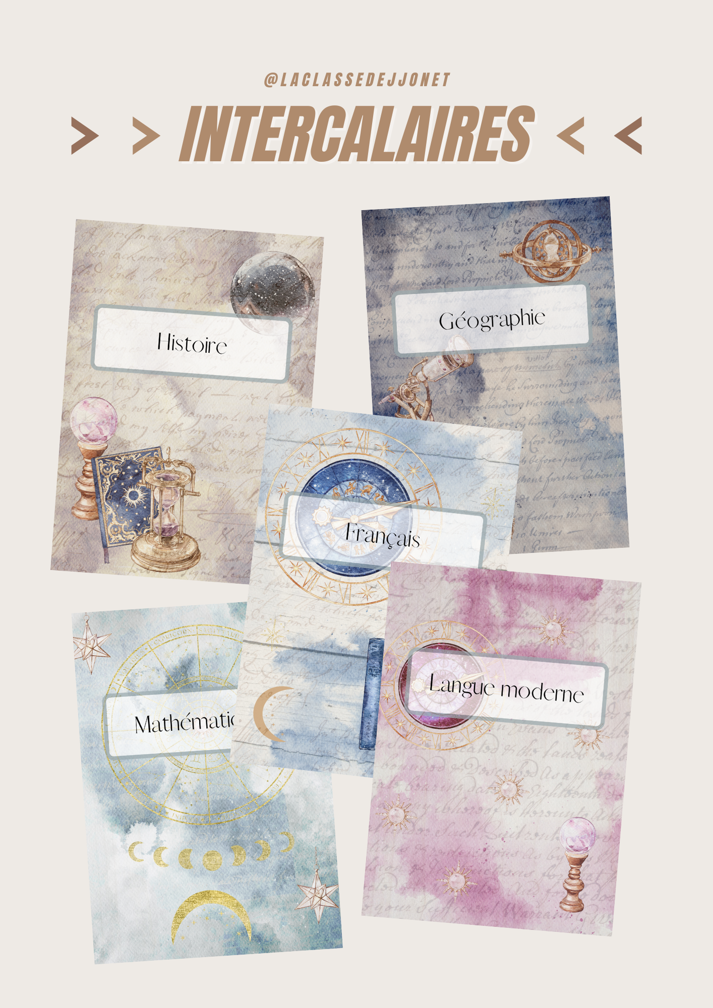 Intercalaires thème célèste