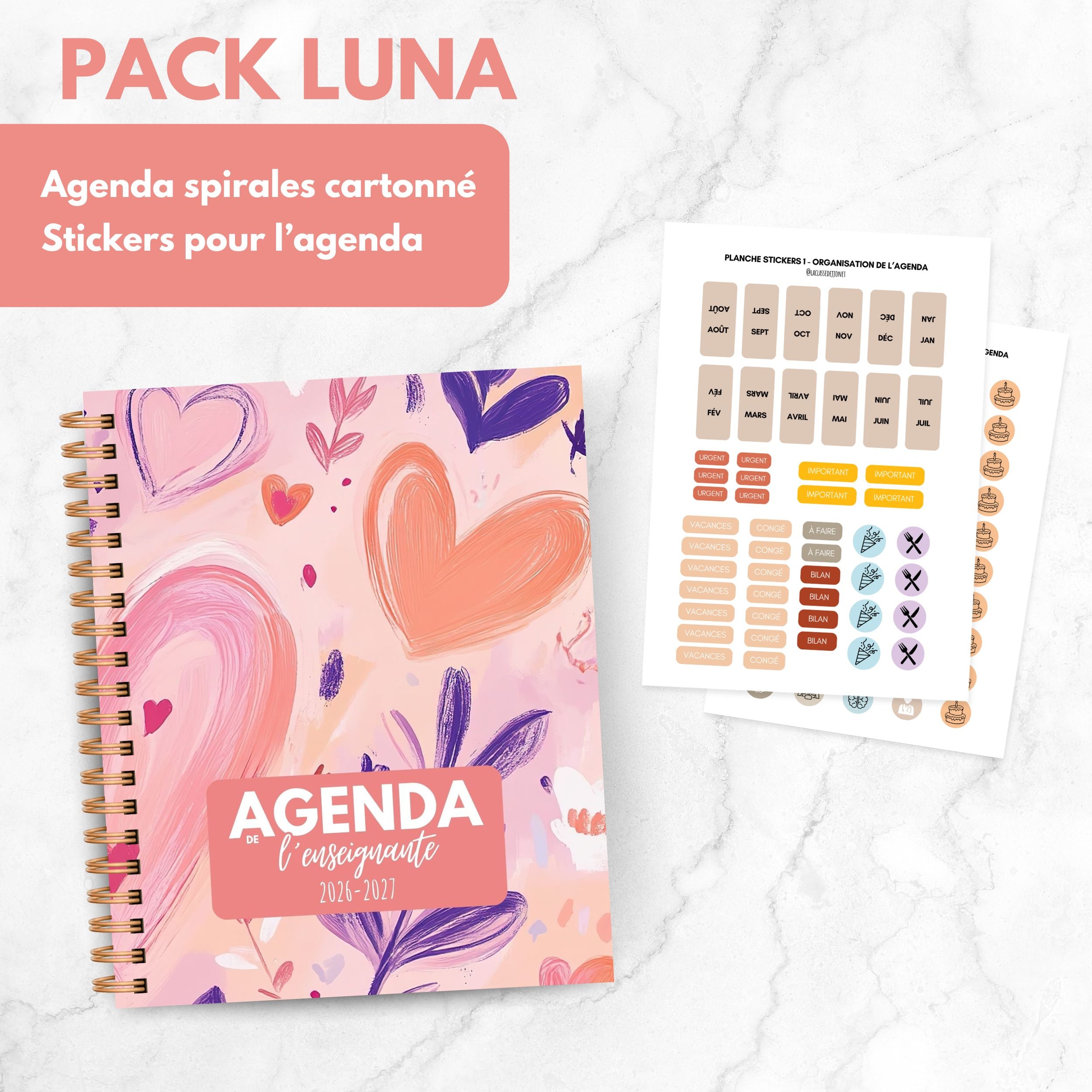 Agenda de l'enseignante LUNA