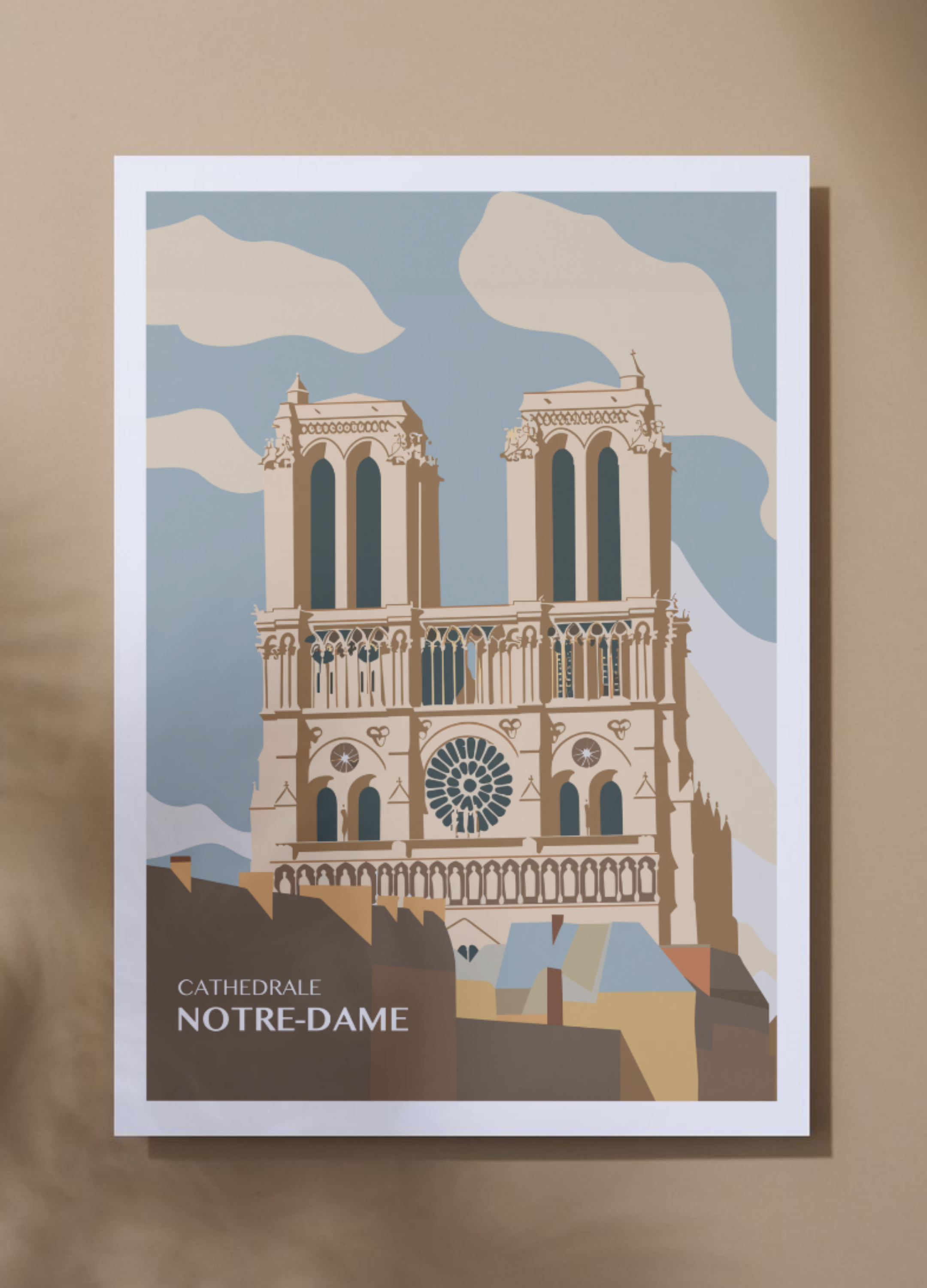Affiche voyage - Cathédrale Notre-Dame 🇫🇷