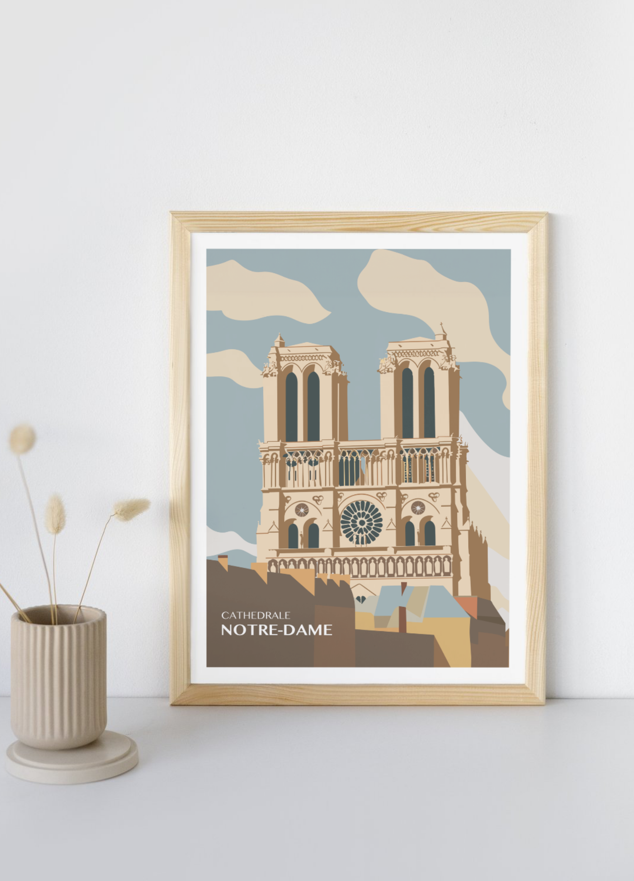 Affiche voyage - Cathédrale Notre-Dame 🇫🇷