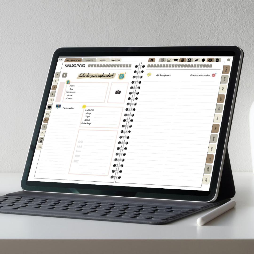 Planificateur digital enseignant 2026-2027