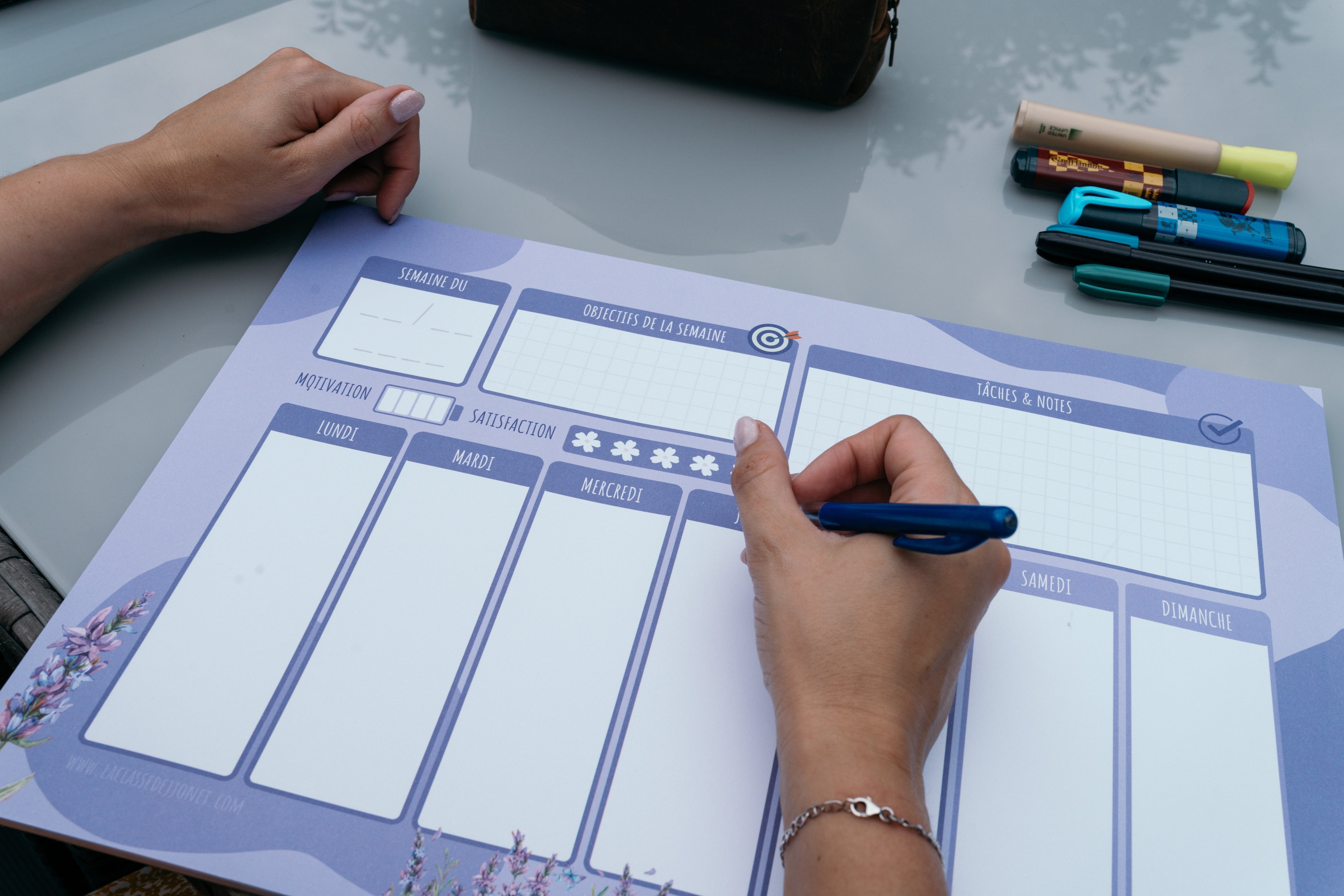 Sous-mains planificateur semainier A3