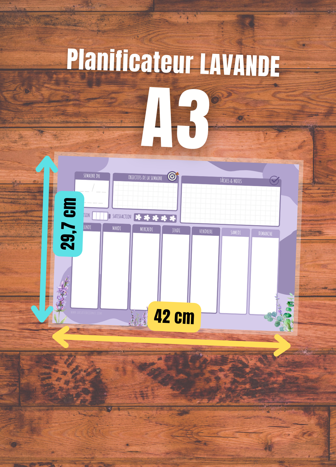 Sous-mains planificateur semainier A3