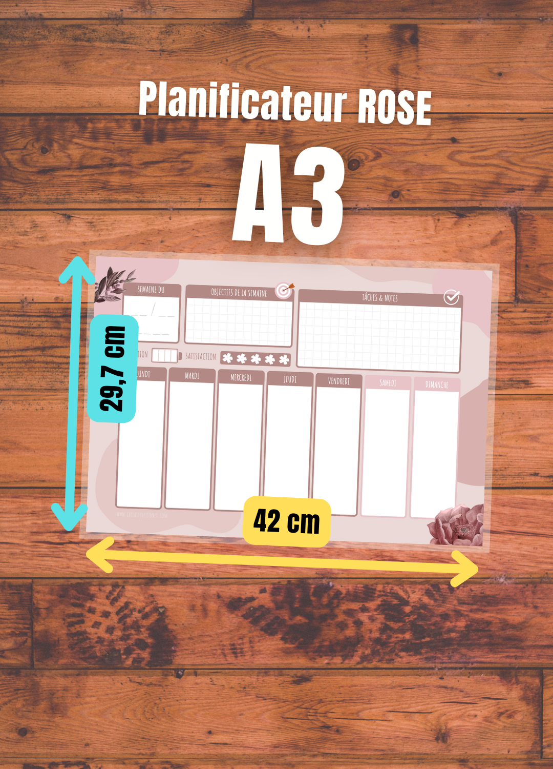 Sous-mains planificateur semainier A3