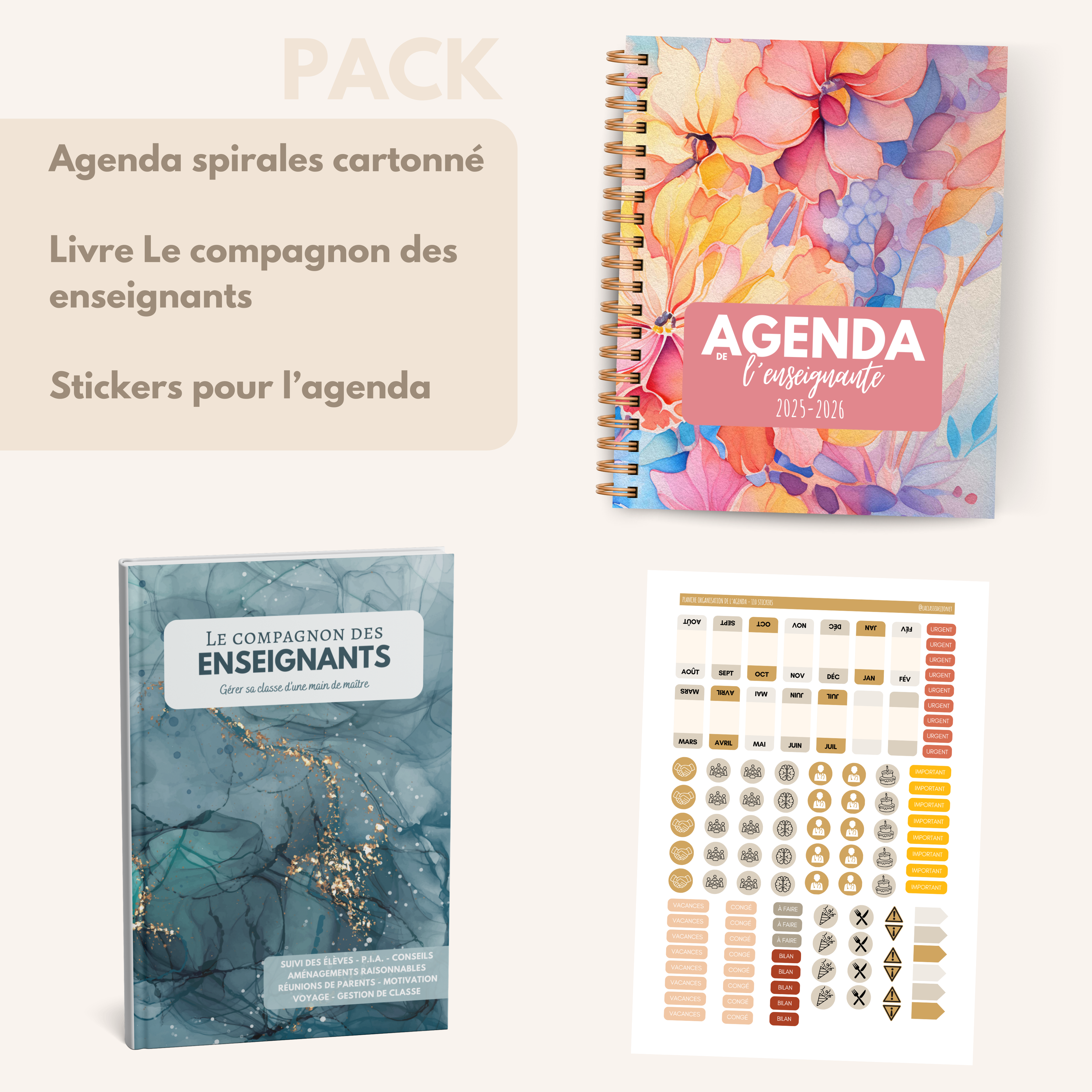 Agenda de l'enseignante FLORA