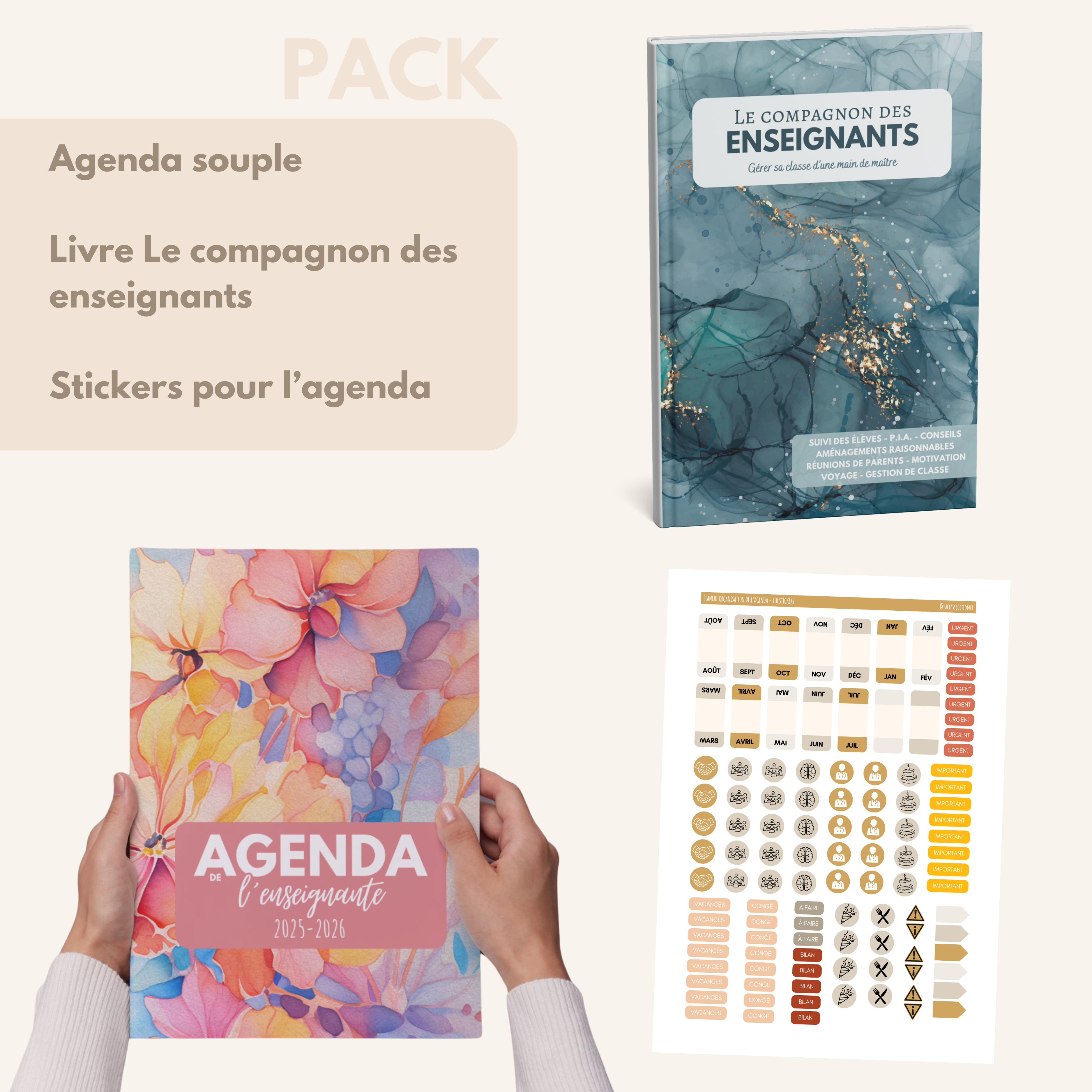 Agenda de l'enseignante FLORA