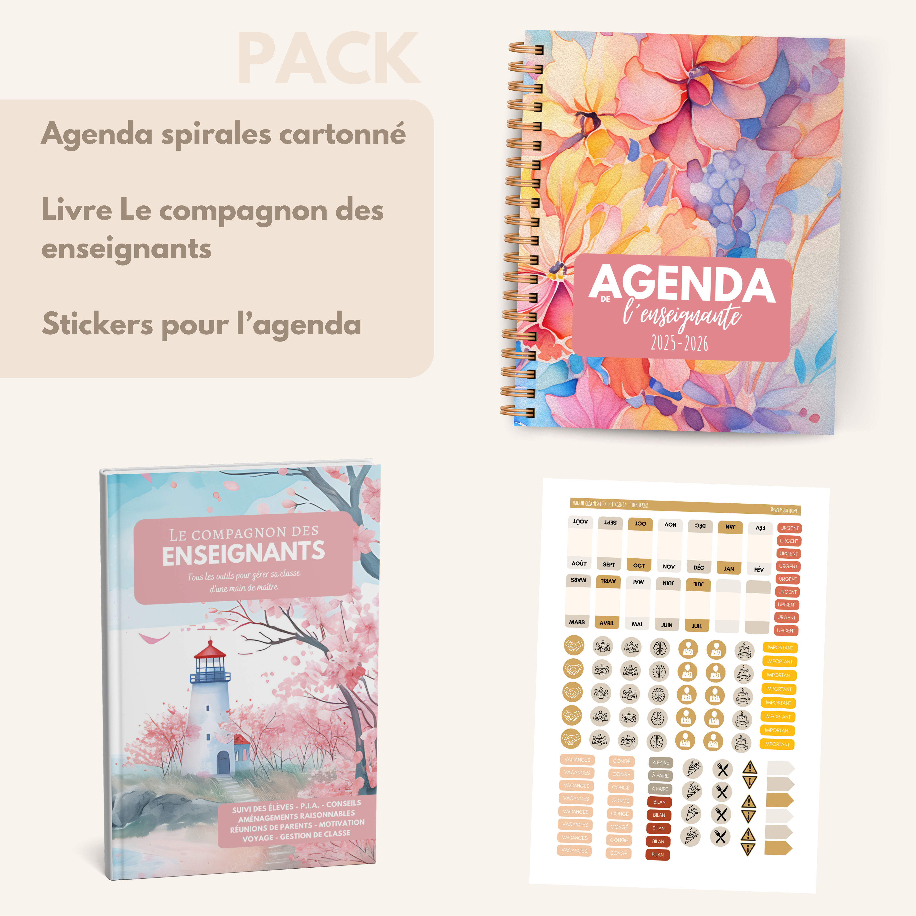 Agenda de l'enseignante FLORA