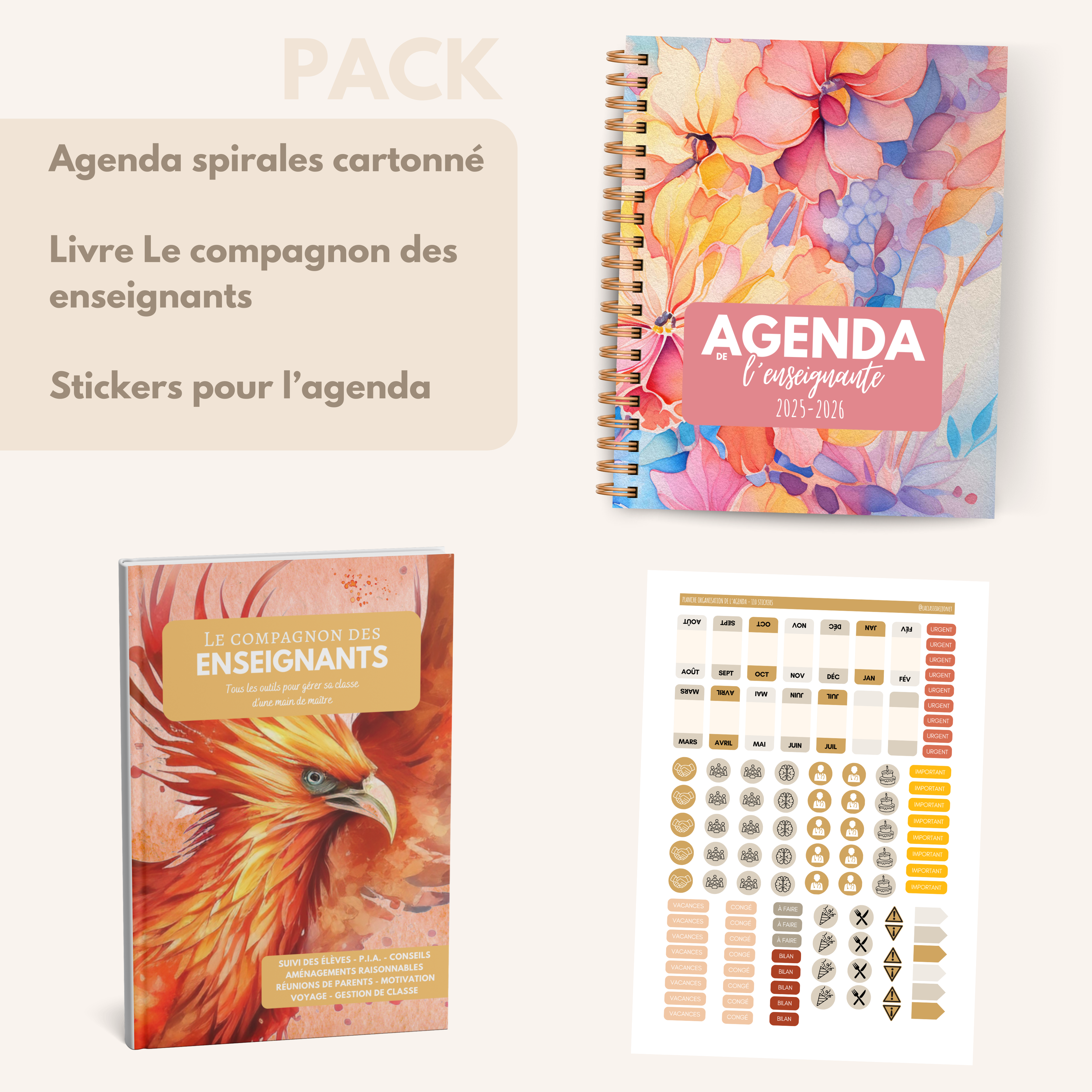 Agenda de l'enseignante FLORA