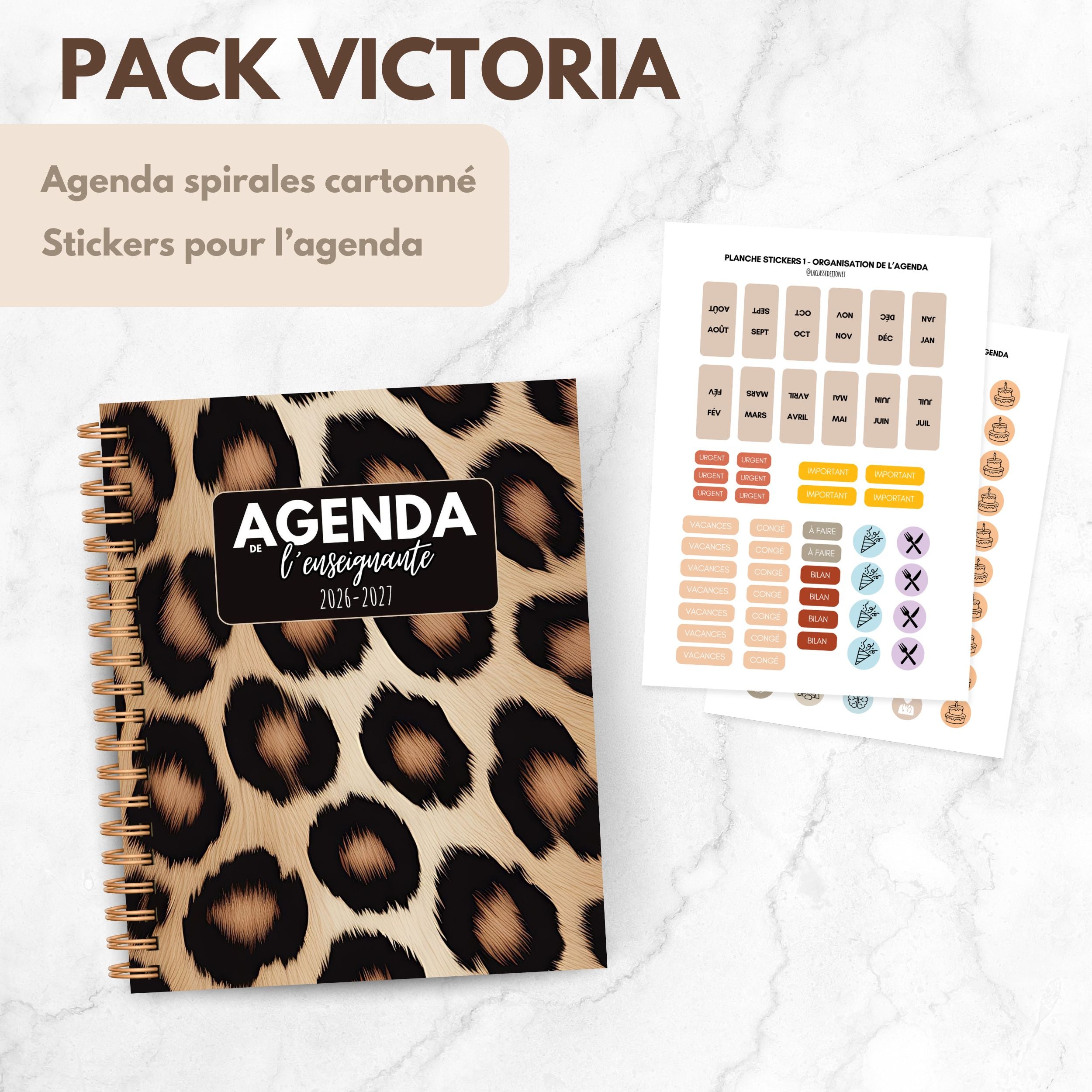 Agenda de l'enseignante VICTORIA