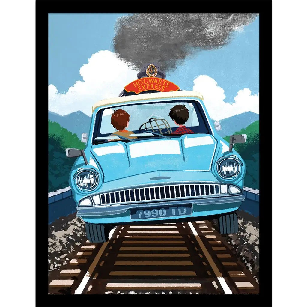 Affiche encadrée - Voiture & Poudlard Express