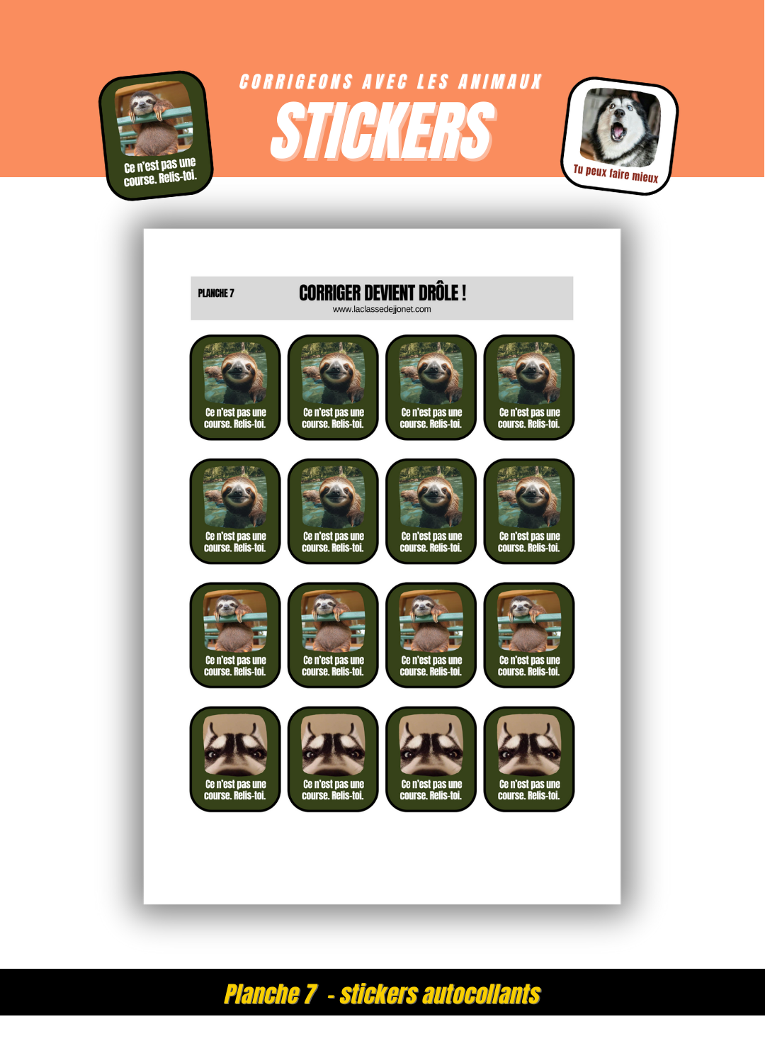 Pack stickers mèmes animaux