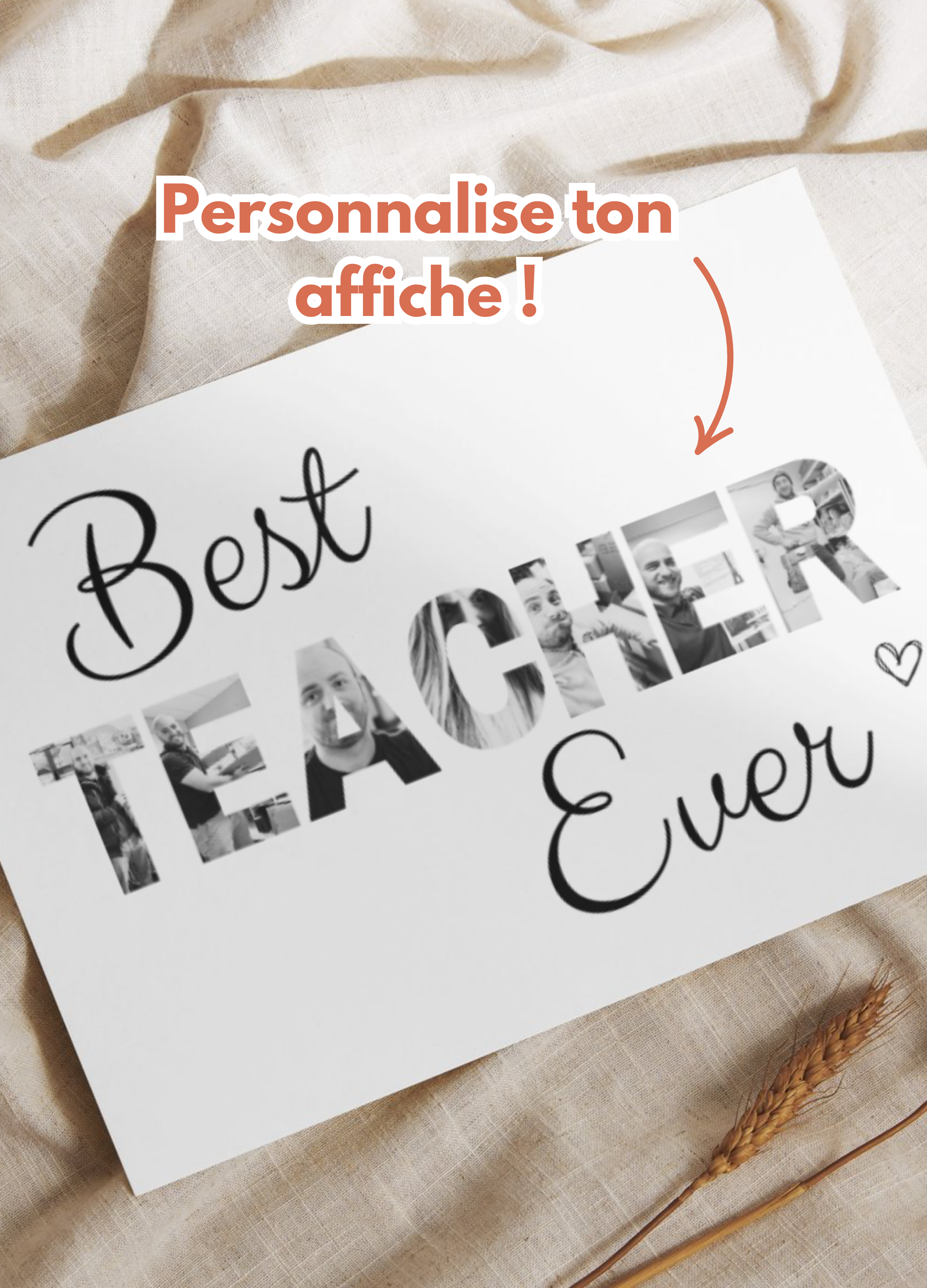 Affiche personnalisée - Best Teacher Ever 📸