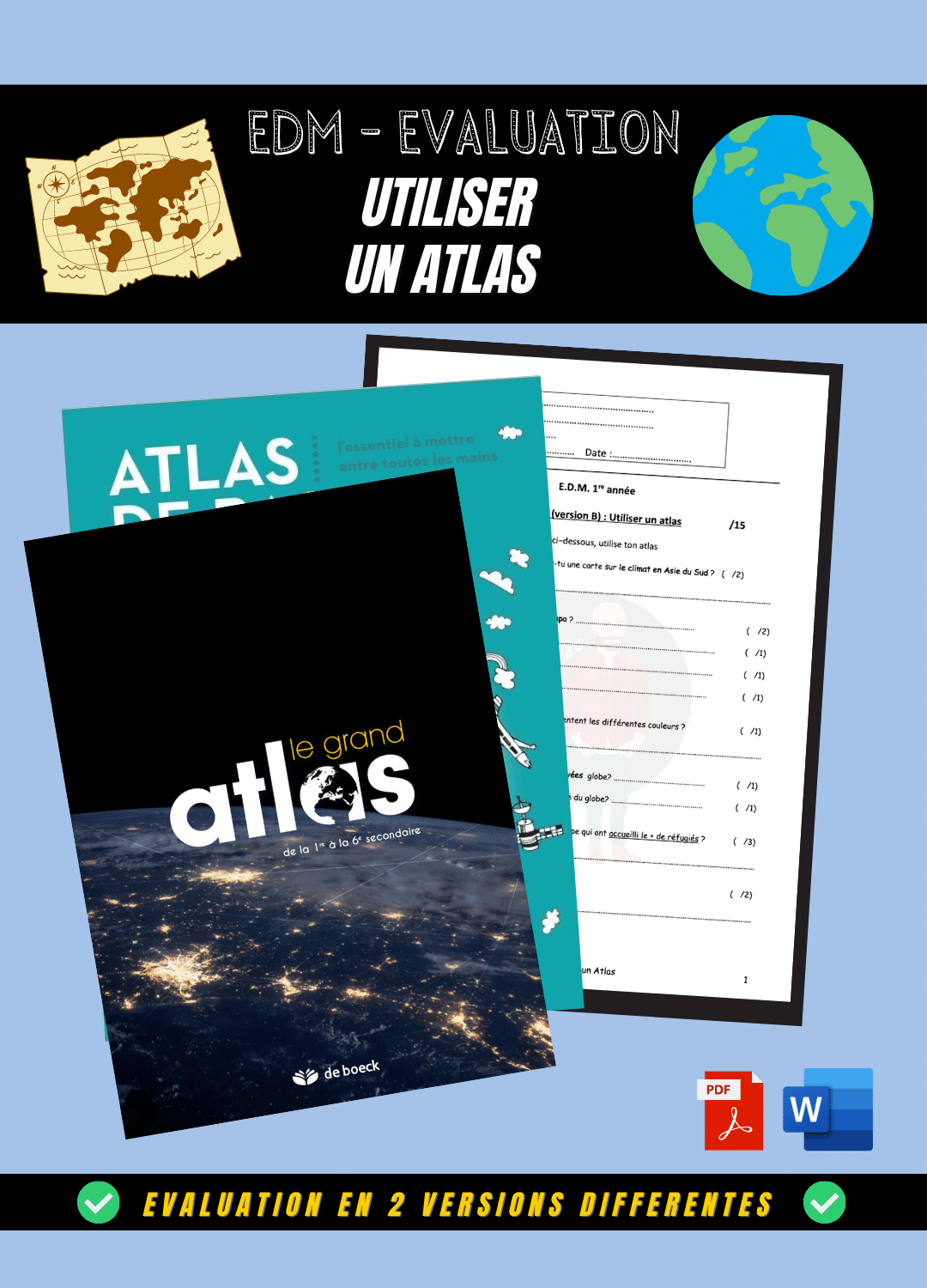 Utiliser un atlas - évaluation (PDF)