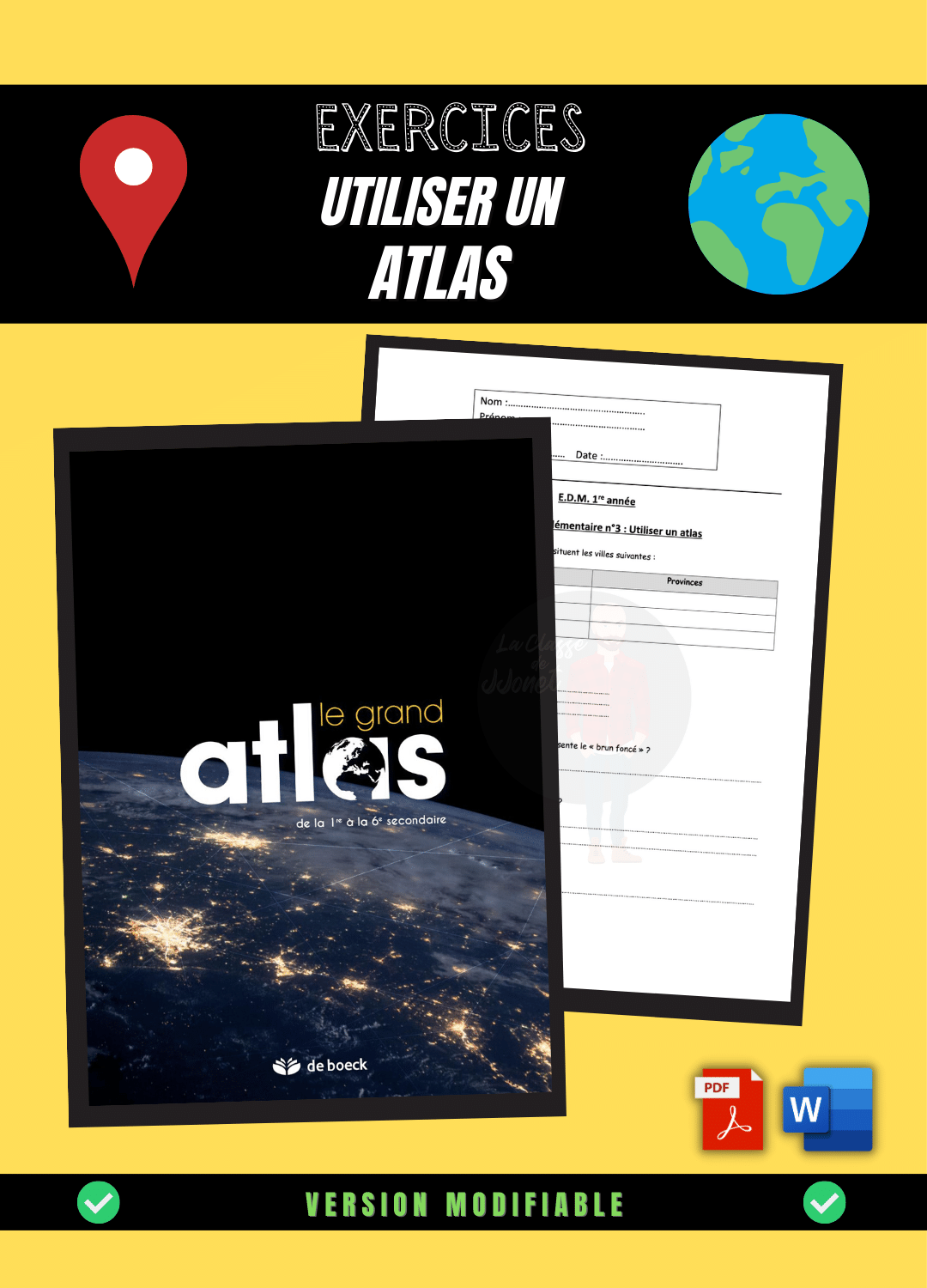 Utiliser un atlas - exercices (PDF)