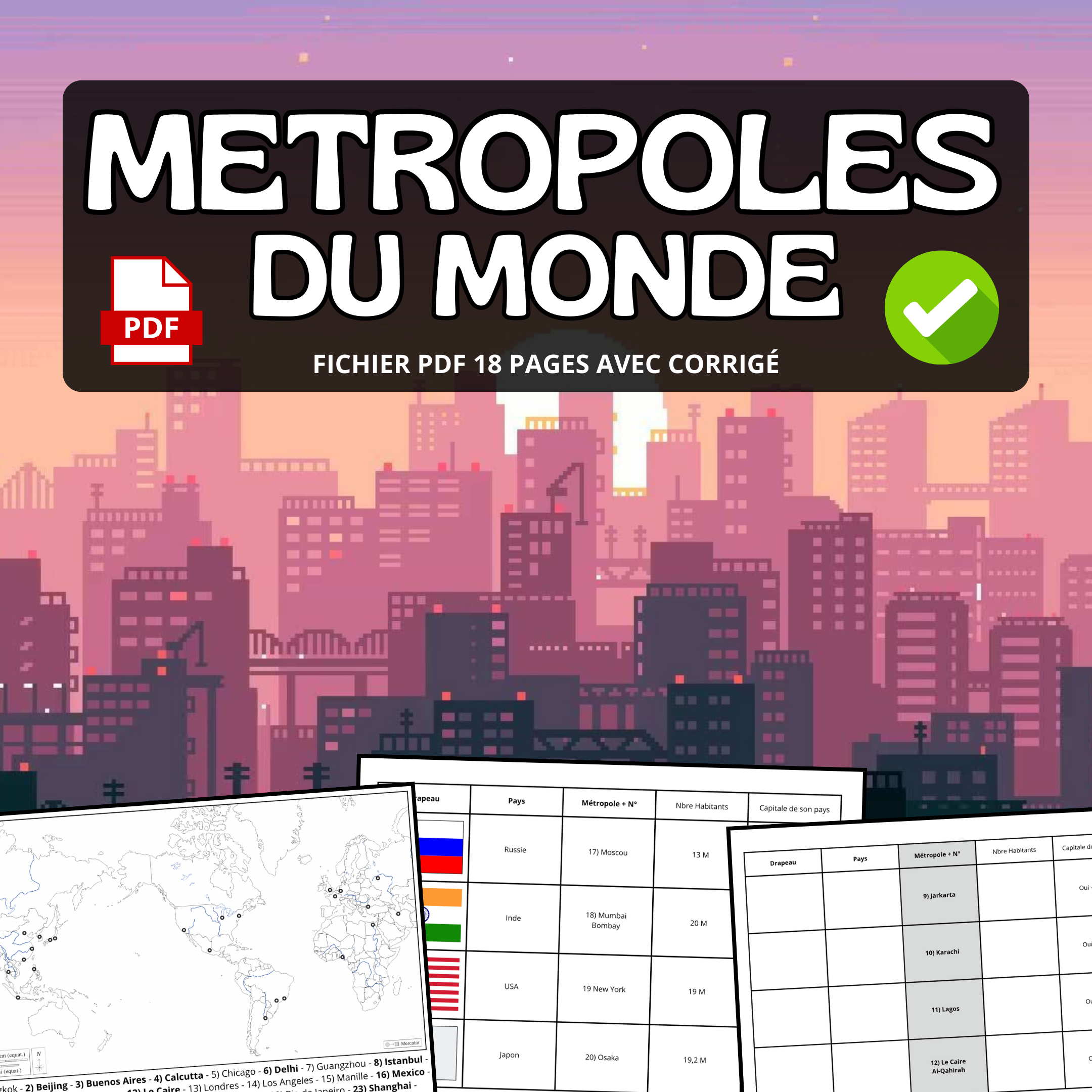 Localiser les métropoles du monde (PDF)