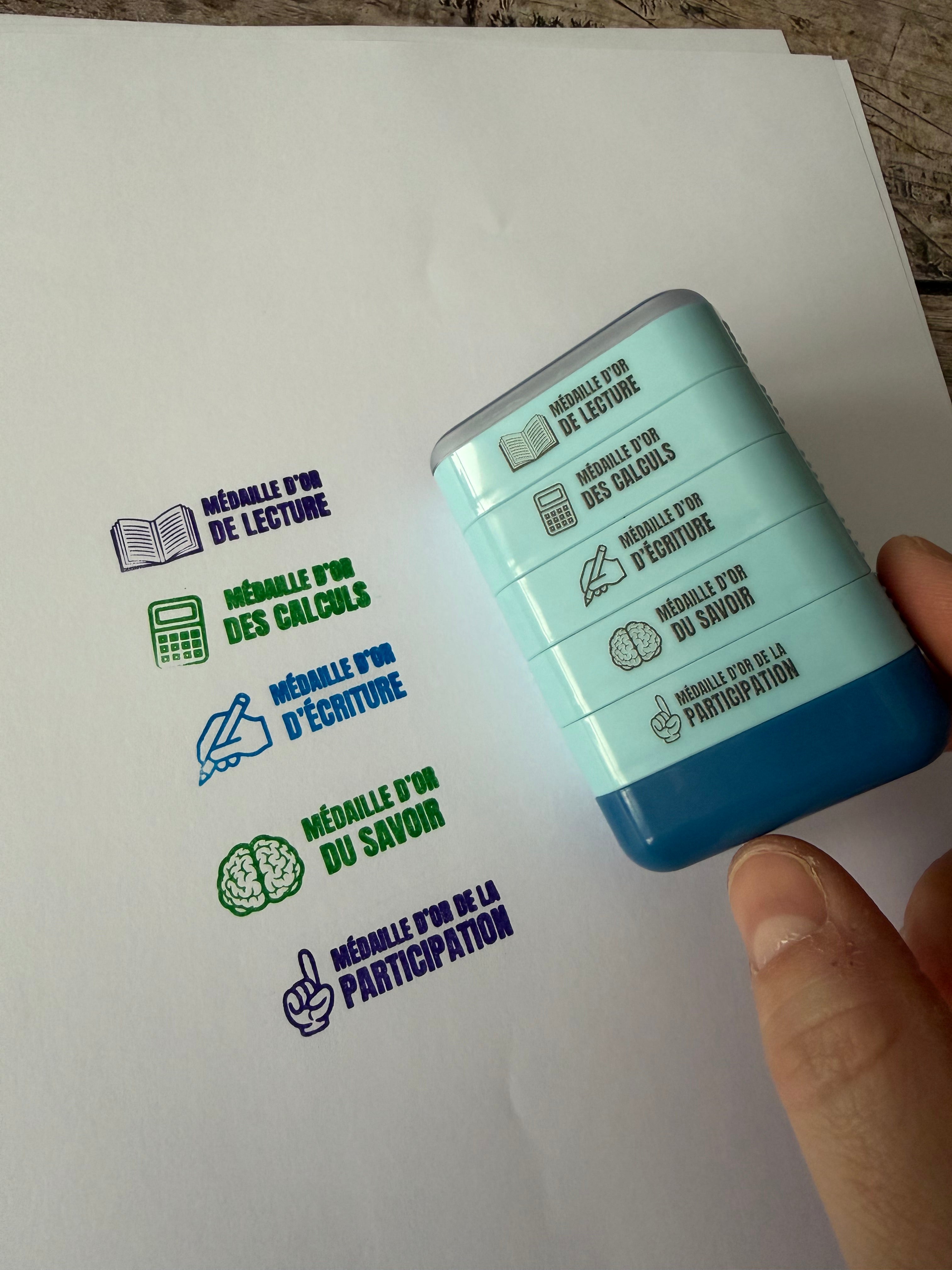 Tampon auto-encreur 5 en 1 - Médaille d'or